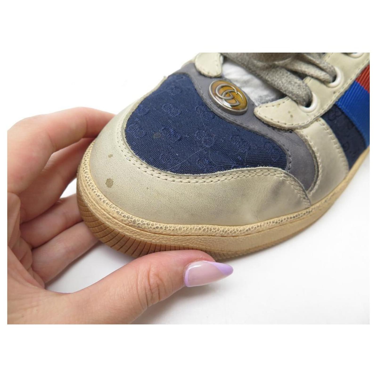 GUCCI GG SHOES SCREENER SNEAKERS 5 IT 39 FR USED EFFECT