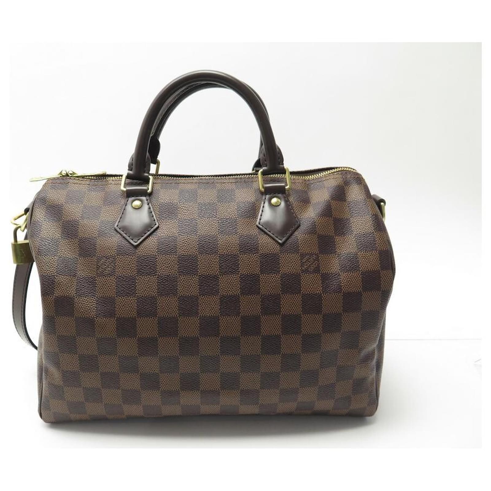 Louis Vuitton Speedy Handbag 30 EBONY DAMIER CANVAS HAND BAG Brown Cloth  ref.981488 - Joli Closet