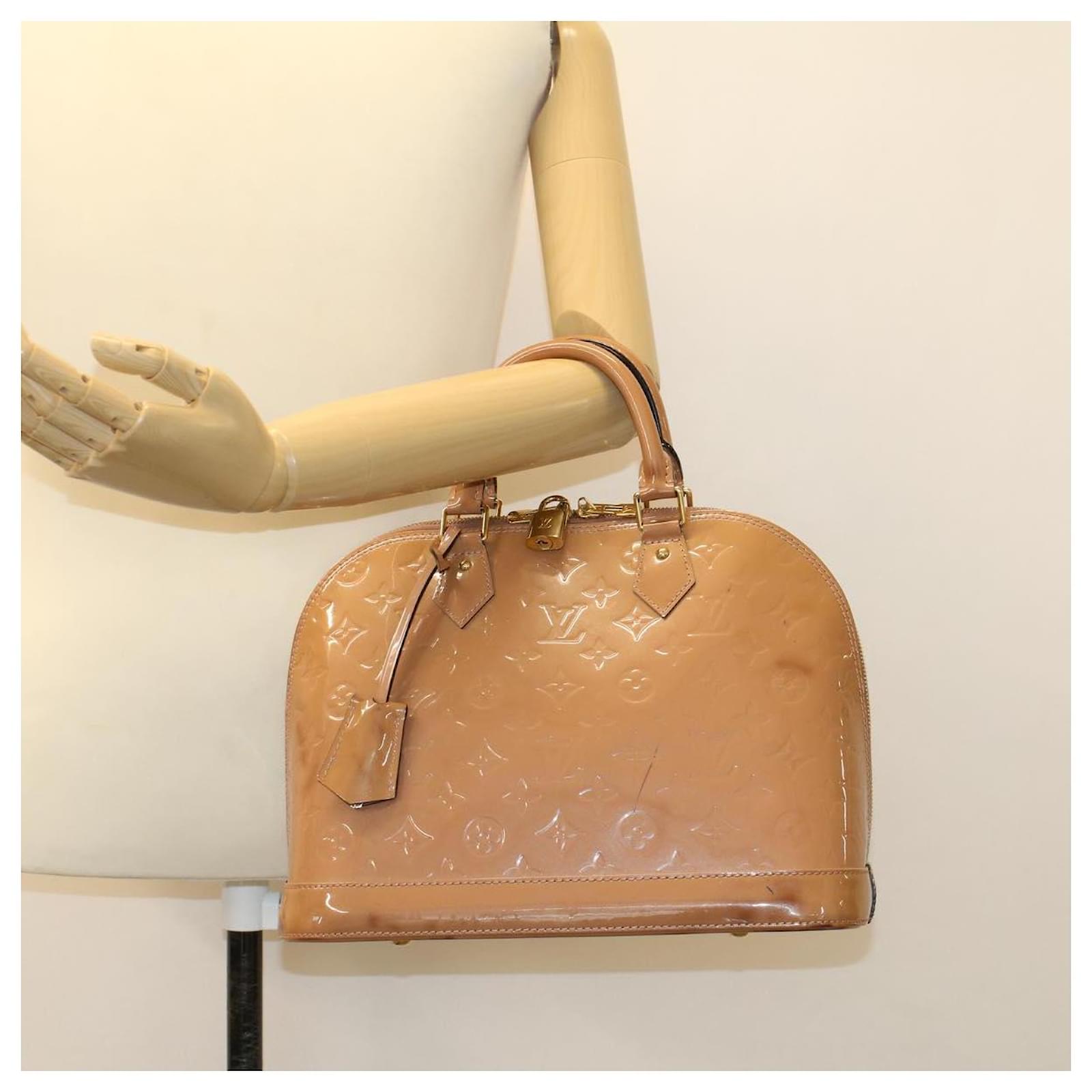 LOUIS VUITTON Monogram Vernis Alma PM Hand Bag Broncorail M91445