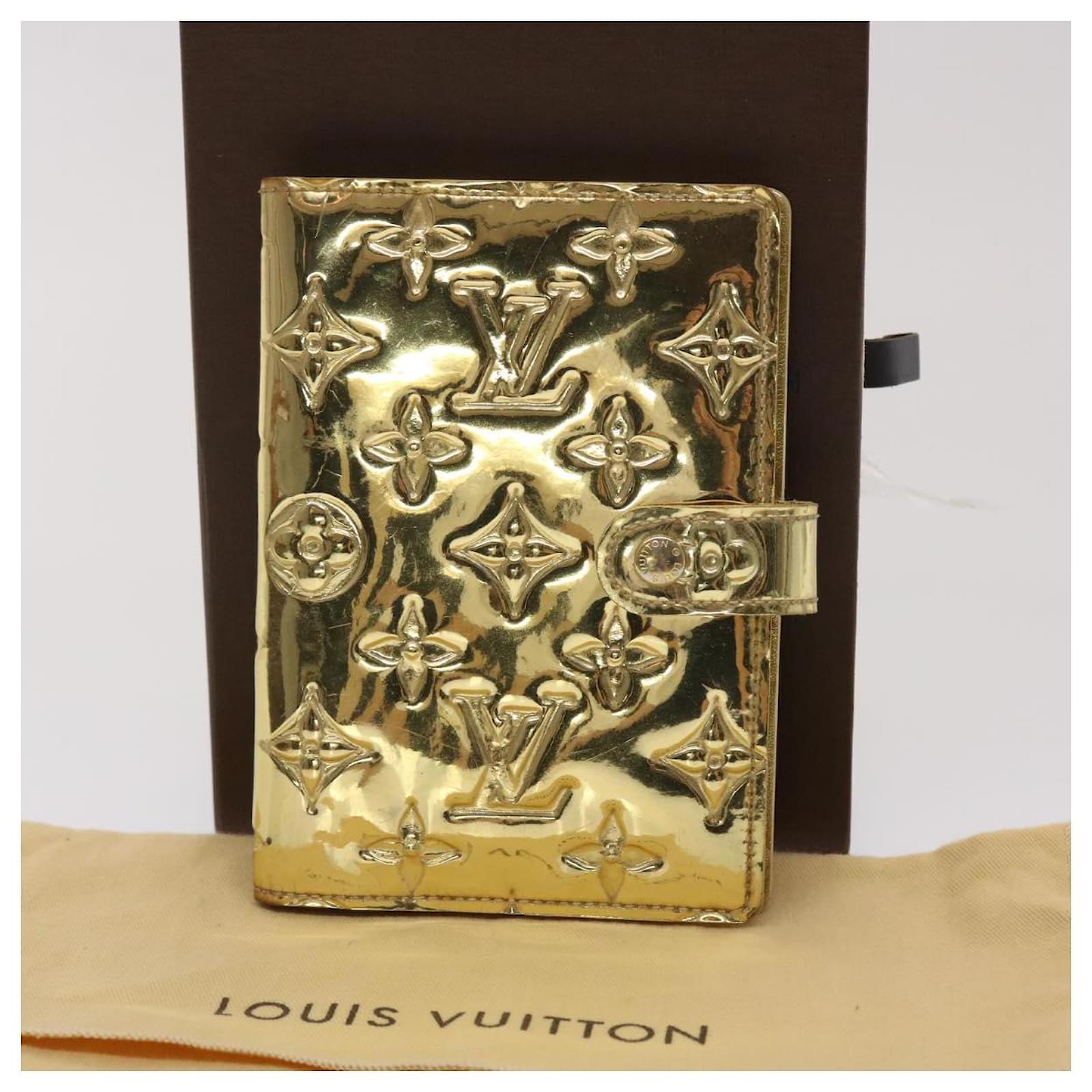 LOUIS VUITTON Monogram Miroir Agenda PM Day Planner Cover Gold R20962 LV  46792 Golden Enamel ref.977483 - Joli Closet