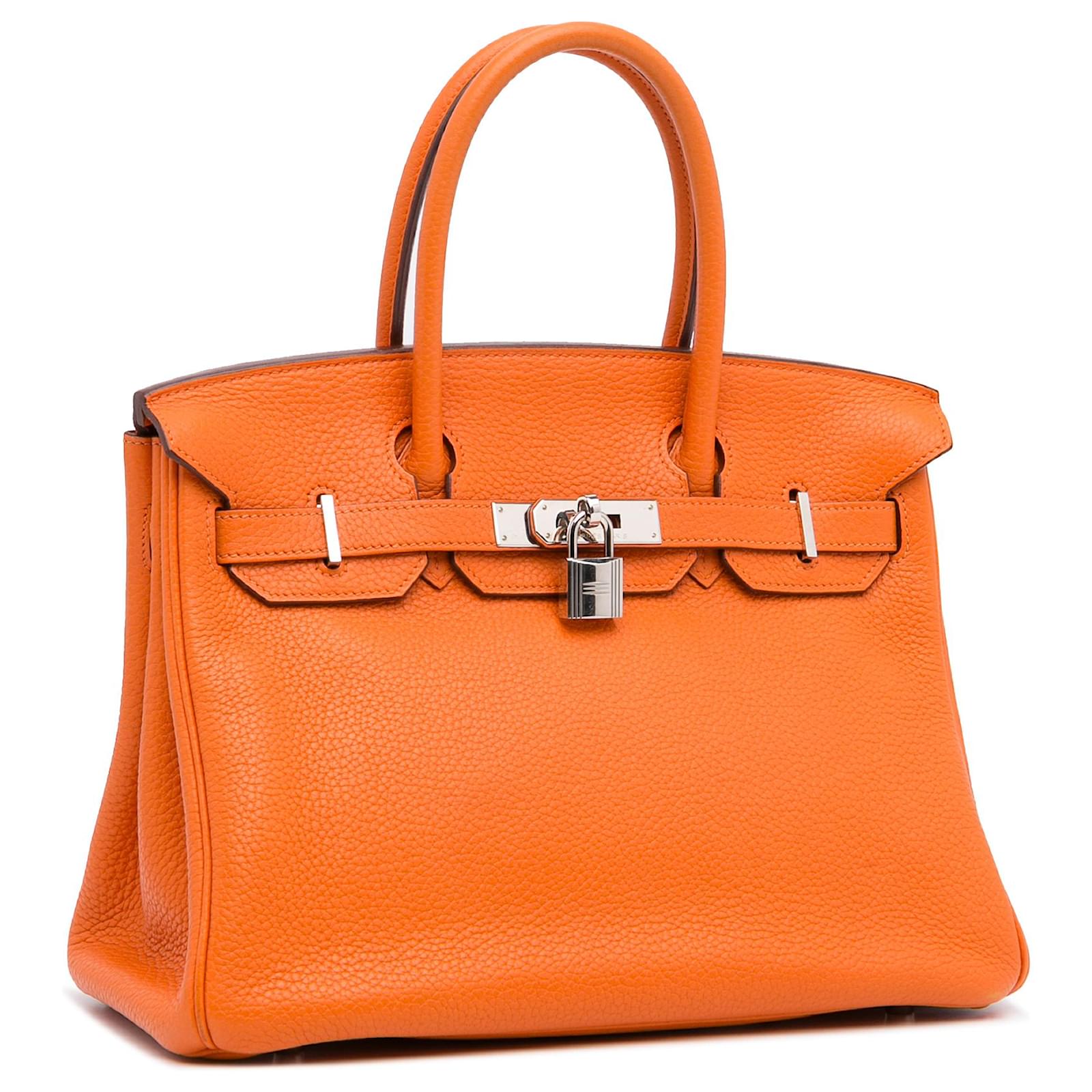 Hermès Hermes Orange Clemence Birkin 30 Leather Pony-style calfskin  ref.982256 - Joli Closet