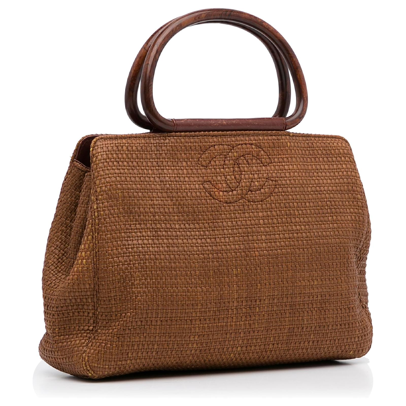 Chanel Brown Woven CC Handle Bag