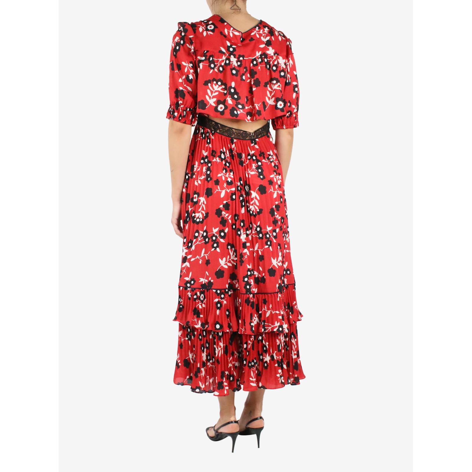 Jupe French Connection Femme Bleue Imprimé Floral - Taille UK 10 (Midi, Enveloppante)