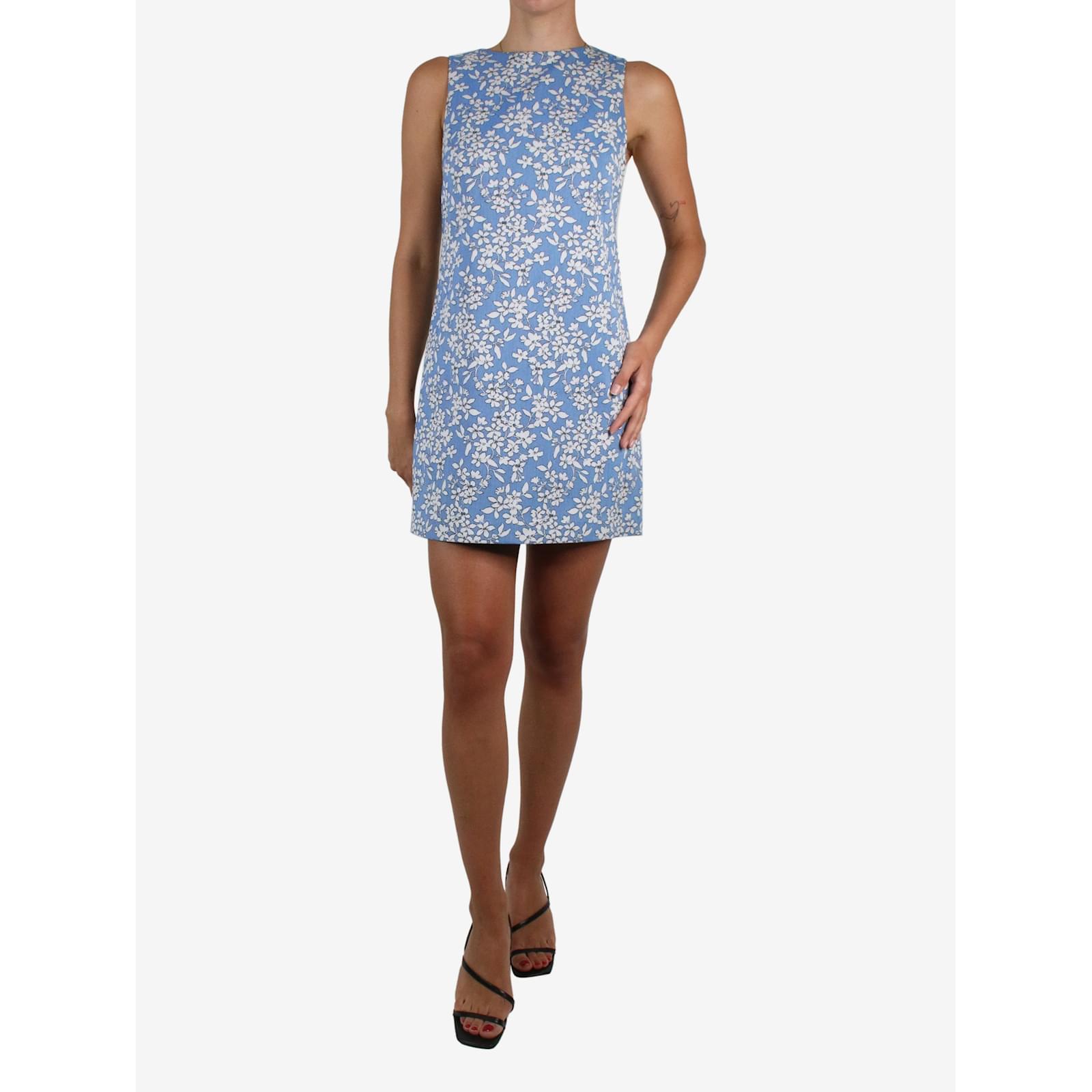 Alice and olivia blue floral dress sale