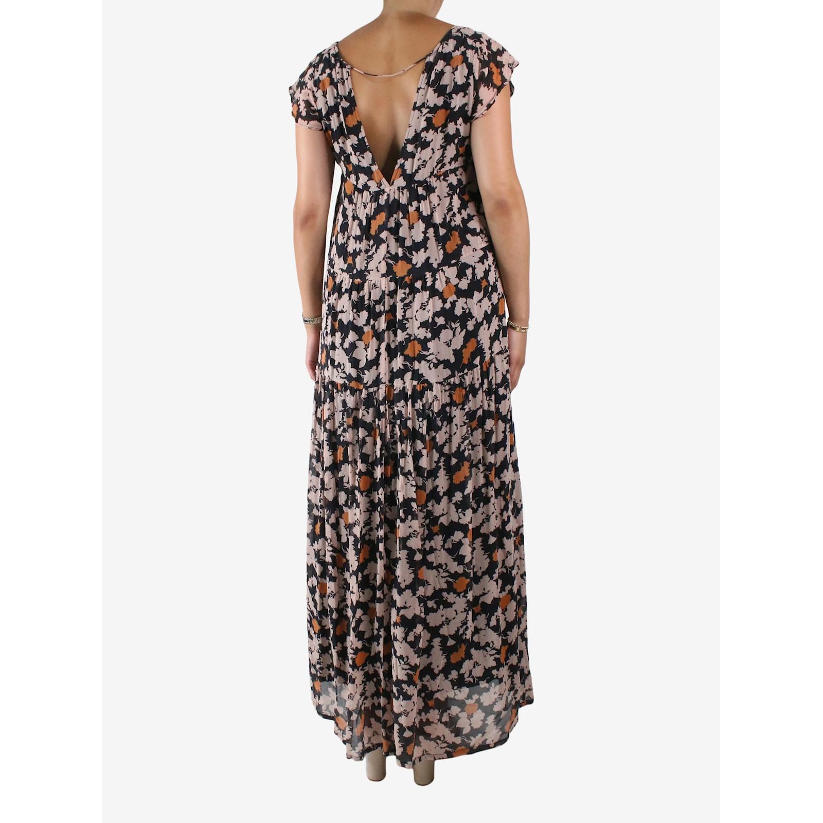 Ba&Sh Multicoloured V-neck floral maxi dress - size Brand size 2 Multiple  colors Silk ref.984142 - Joli Closet