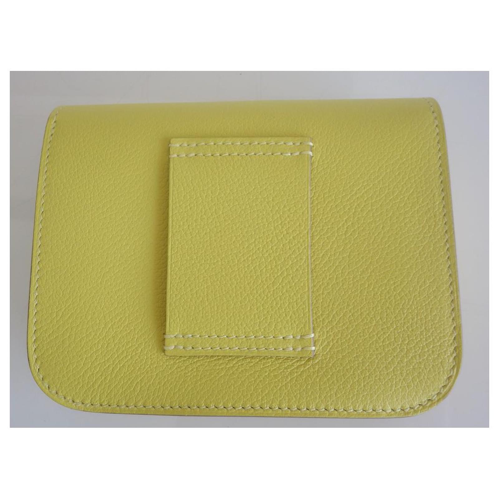 Constance Slim Hermès purse Yellow Leather ref.984355 - Joli Closet