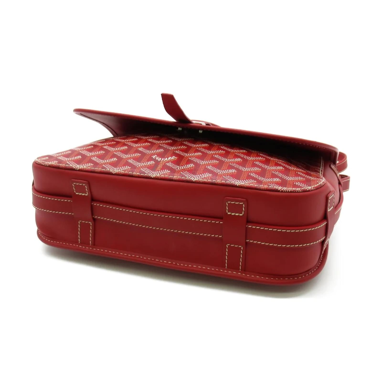 Goyardine Belvedere II MM Red Cloth ref.984489 - Joli Closet