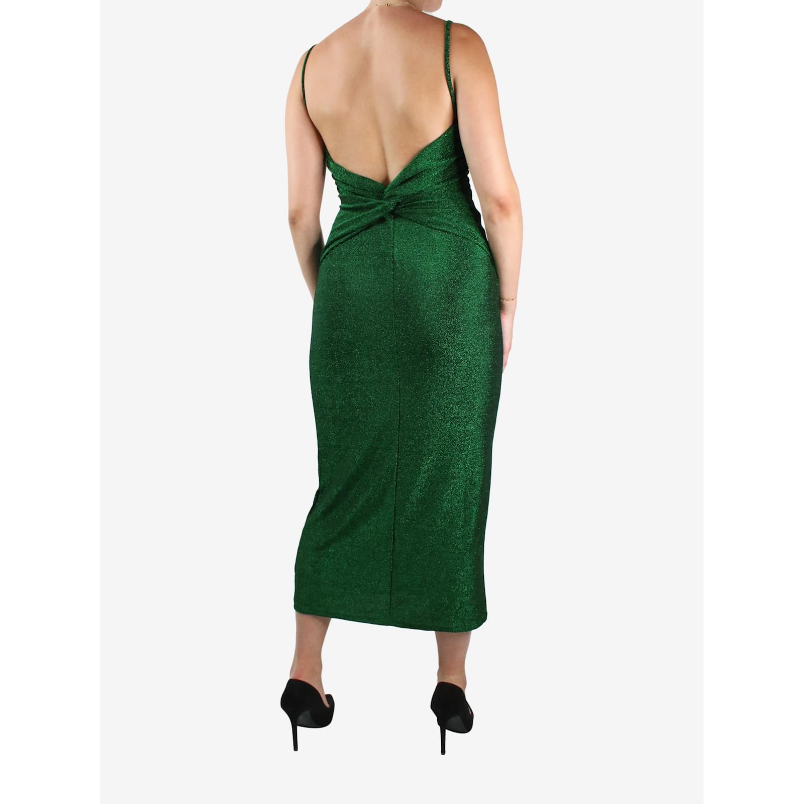 puff sleeve midi dress green Perline Tropical Abstract Romper – VICI main image 0
