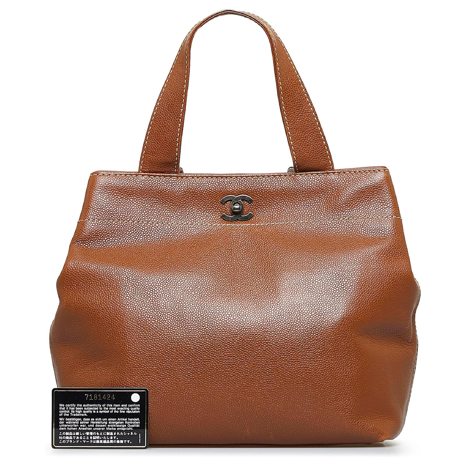 Chanel Brown CC Handbag Leather Pony-style calfskin ref.987675 - Joli Closet