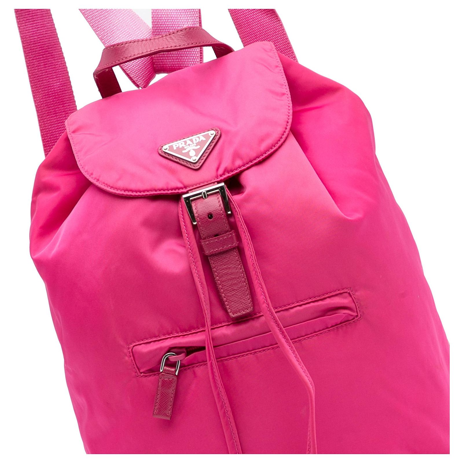 Prada Pink Velvet Backpack with Drawstring Closure Prada Nylon Drawstring Pouch Wristlet | Neiman Marcus main image 2