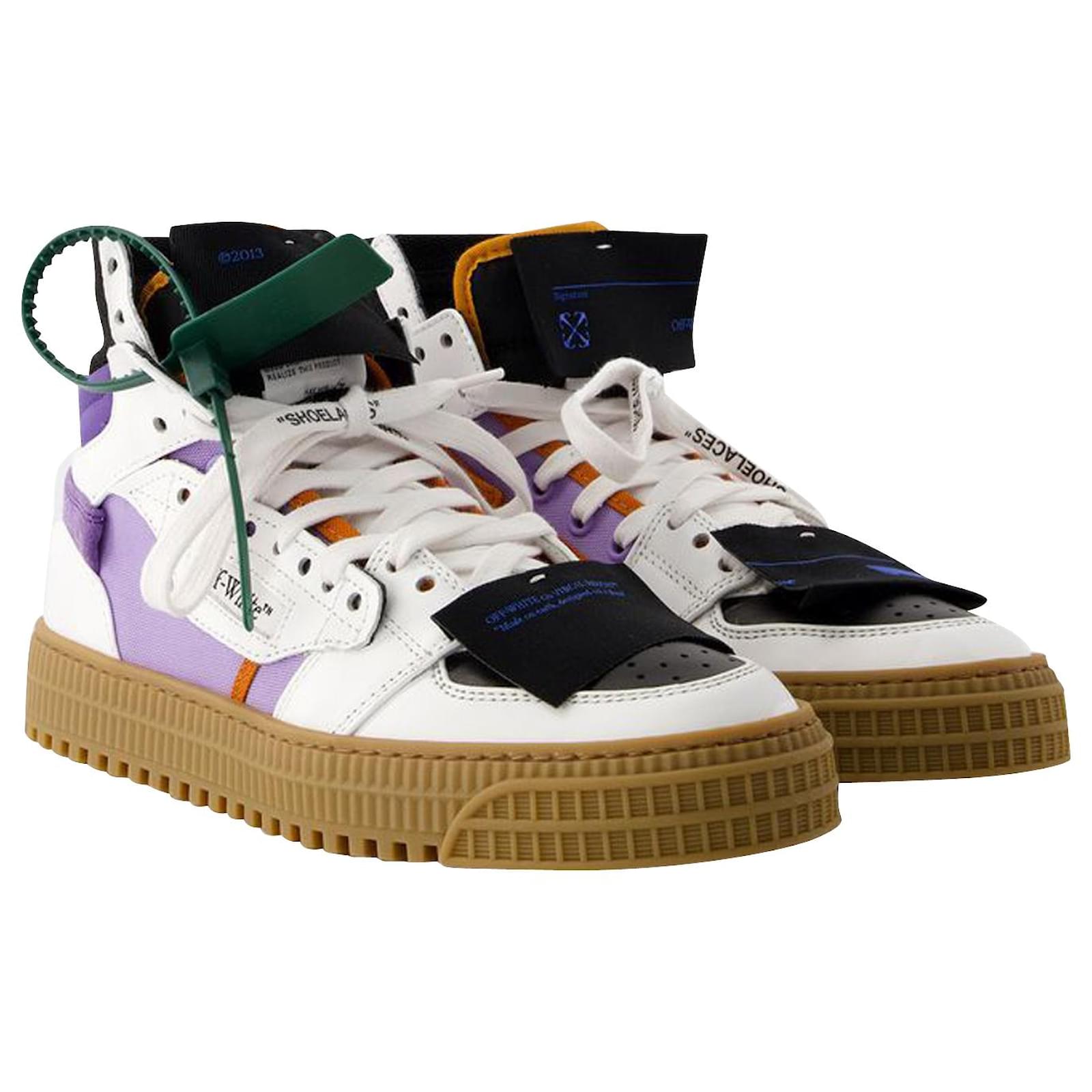 Off Court Sneakers Off White Leather White/ Lilac Purple