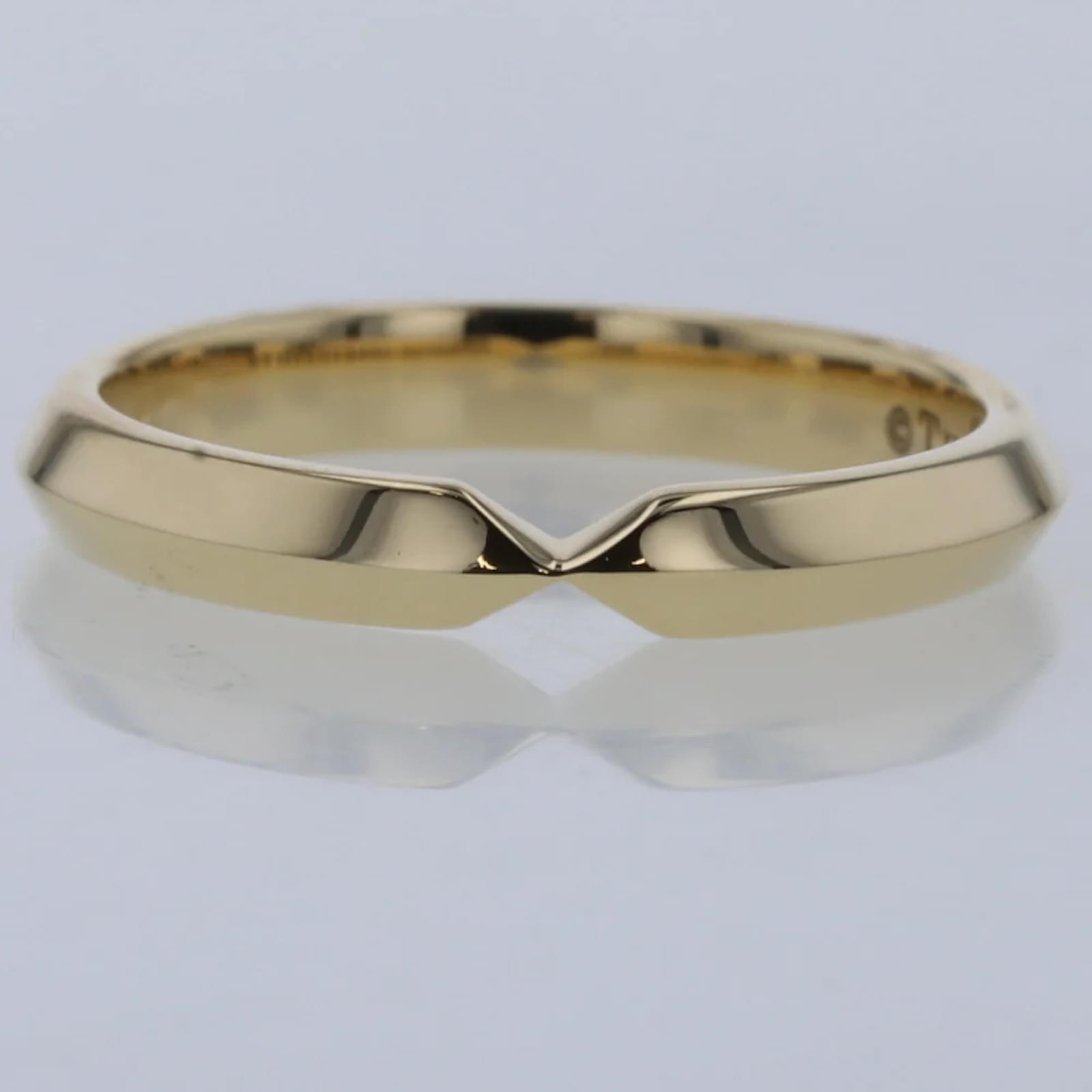 Tiffany Co 18K Gold Nesting Narrow Band Ring Golden Metal ref