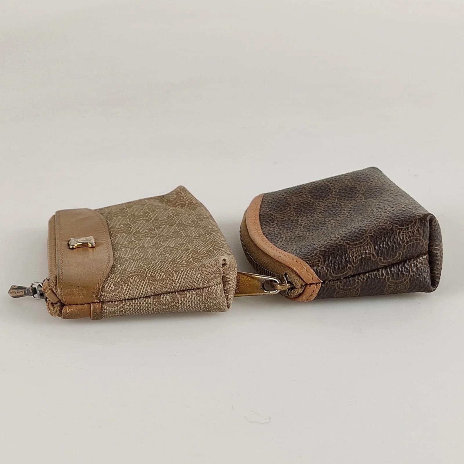 Céline Celine set of two vintage Macadam coin purses Brown ref 
