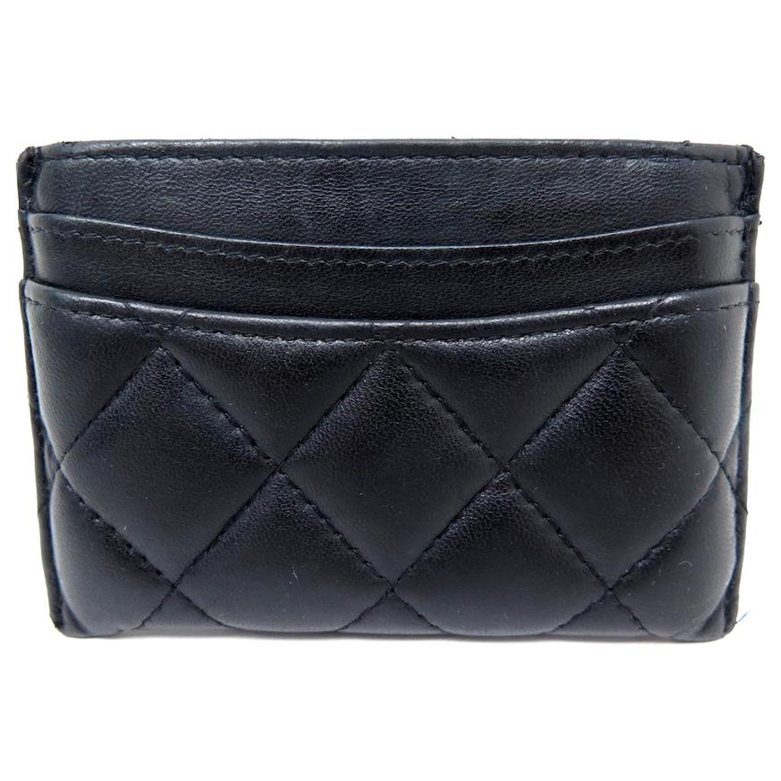 Chanel Black Quilted Lambskin Classic Card Holder Chanel