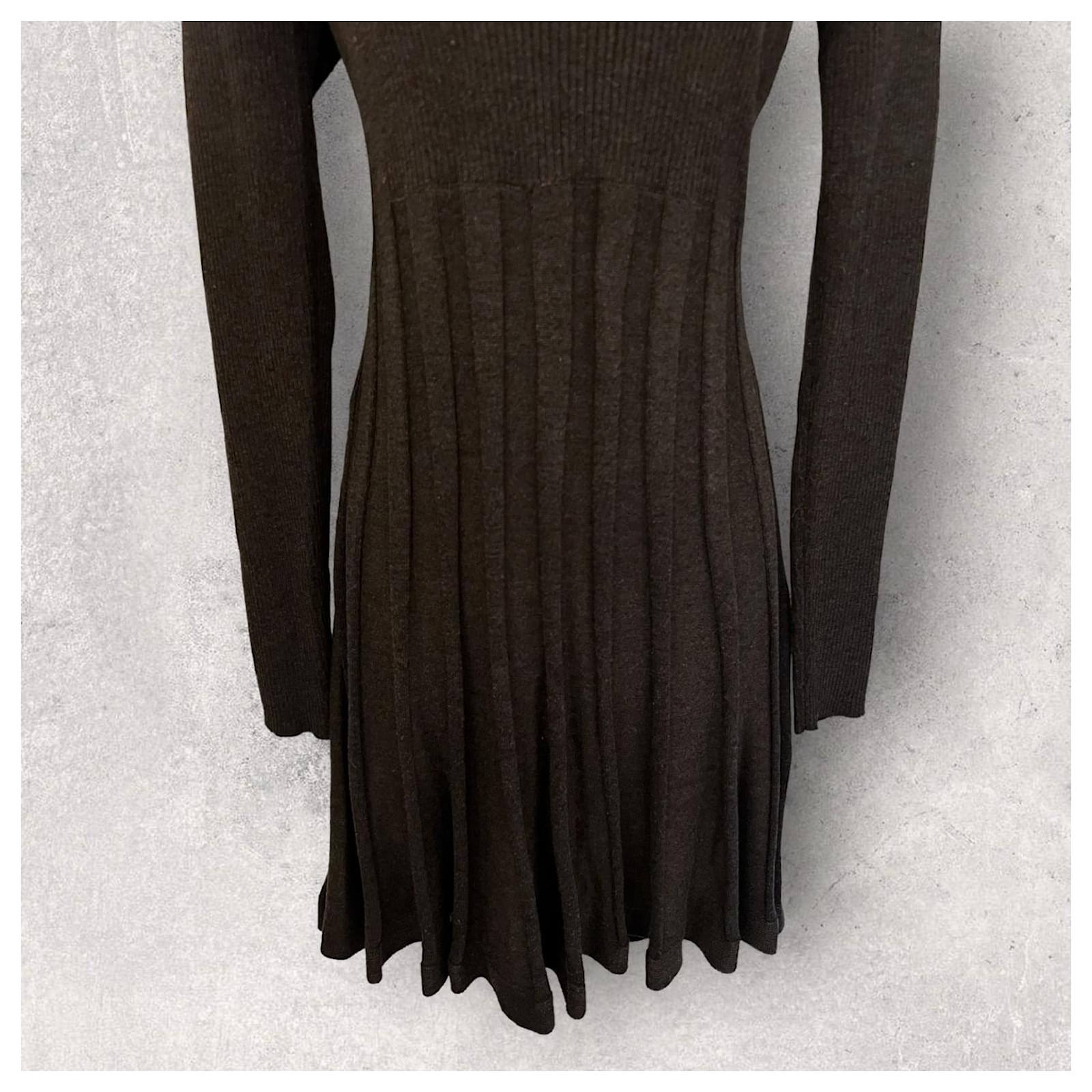 Calvin Klein Womens Charcoal Grey Knit Jumper Long Sleeve Dress Size M UK  10 Polyester Acrylic ref.JC992587 (Sold) - Joli Closet