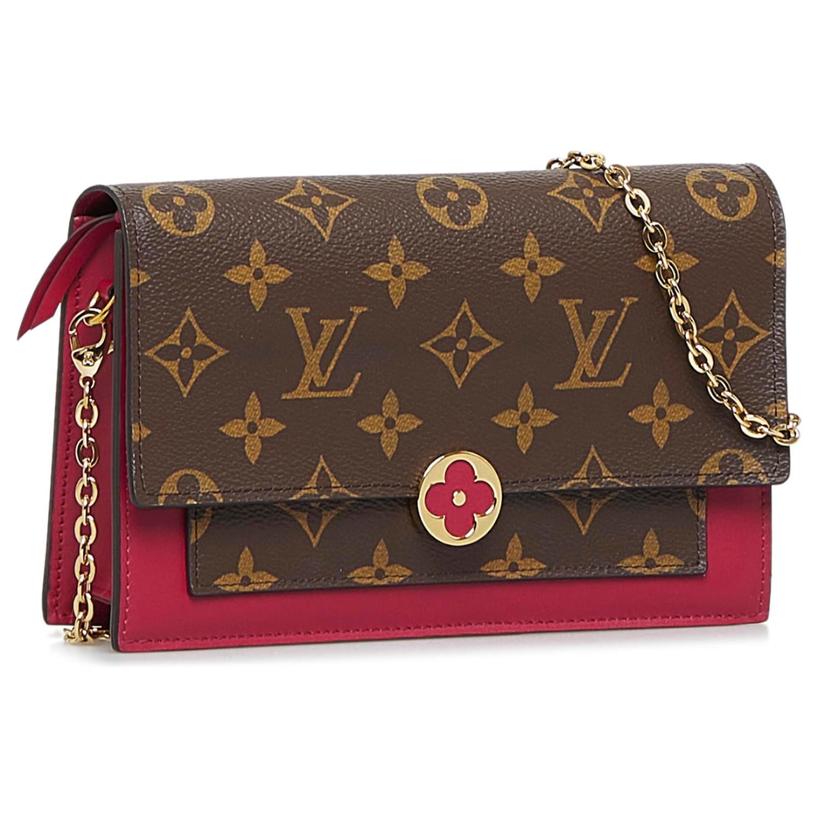 Louis Vuitton Red Monogram Flore Wallet On Chain Brown Cloth ref.992813 -  Joli Closet