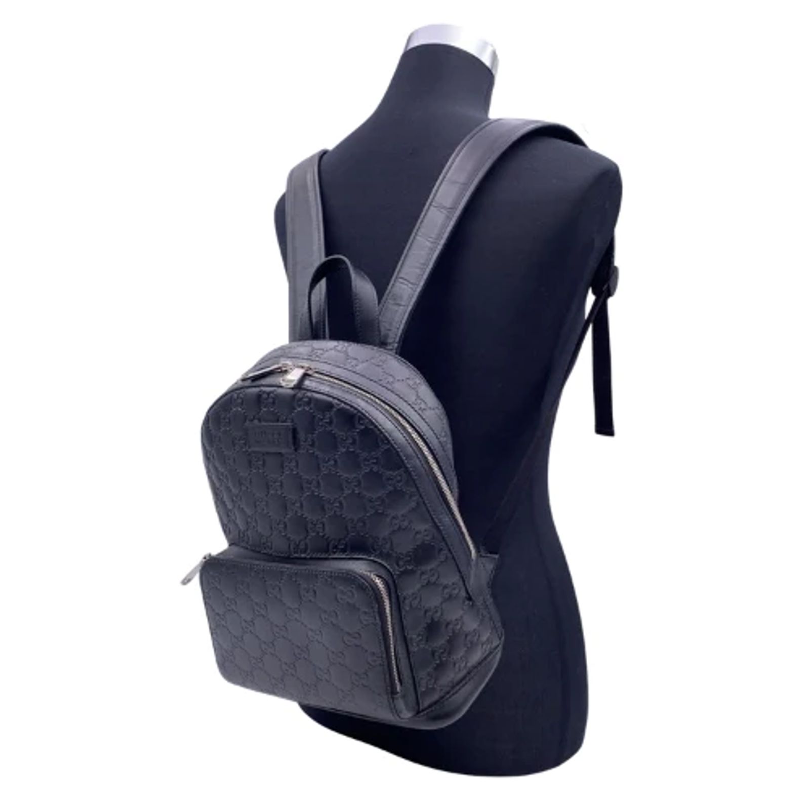 Gucci Signature Pocket Backpack in Guccissima Leather - Small Black Gucci Black ssima Leather Small Backpack Shoulder Bag ref  main image 3