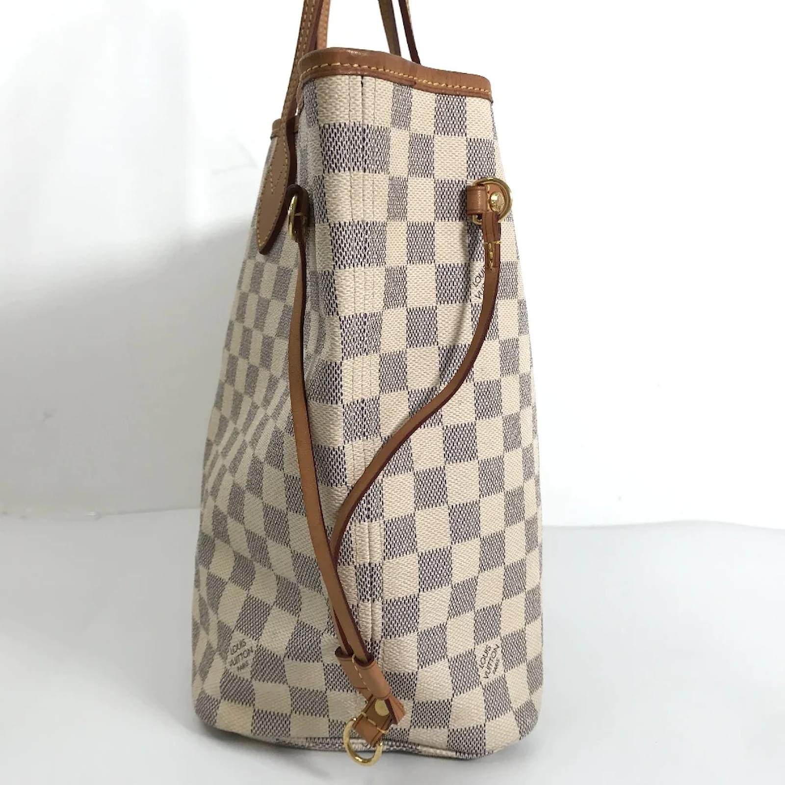 Authentic Louis Vuitton Damier Azur Neverfull MM Tote Bag N51107