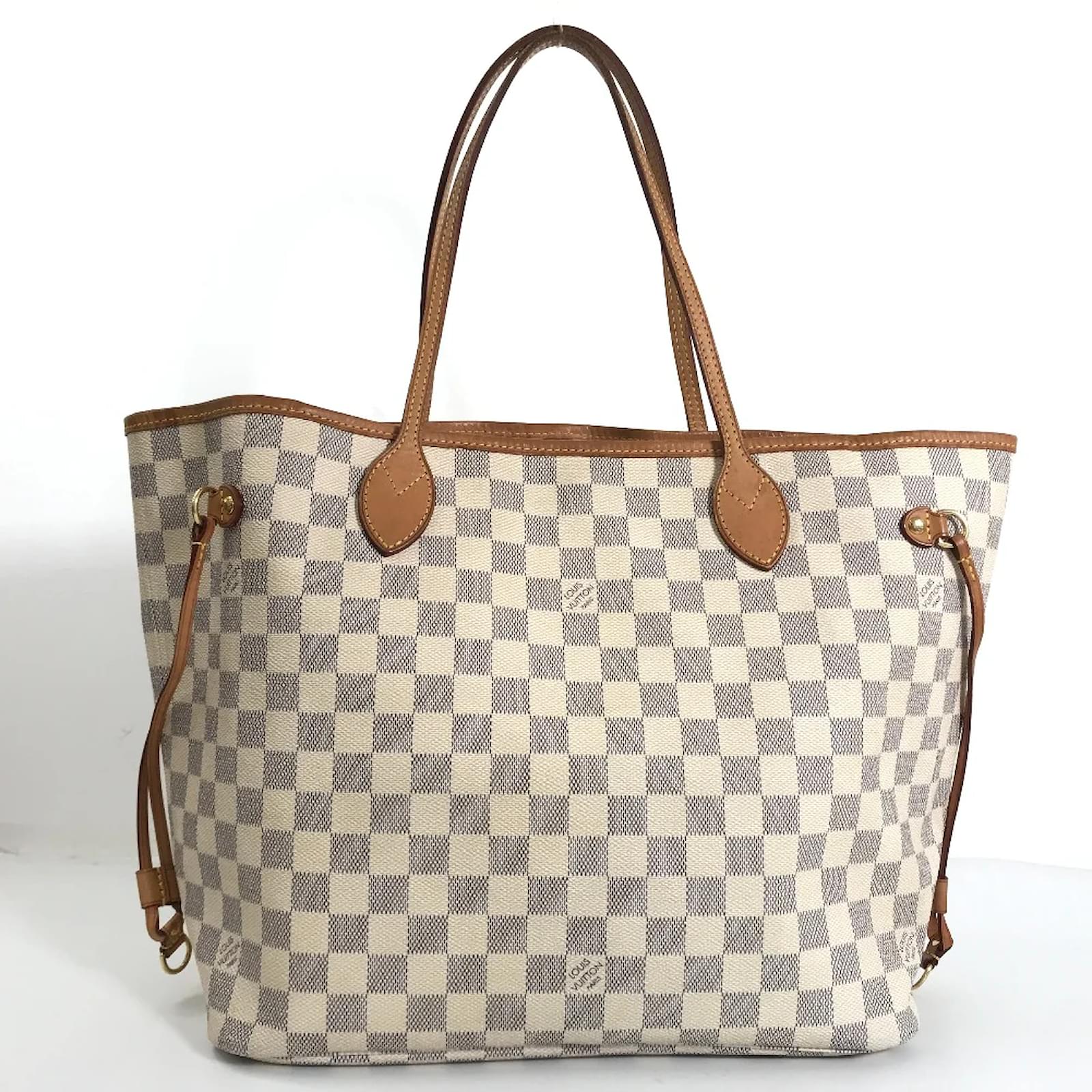 Authentic Louis Vuitton Damier Azur Neverfull MM Tote Bag N51107