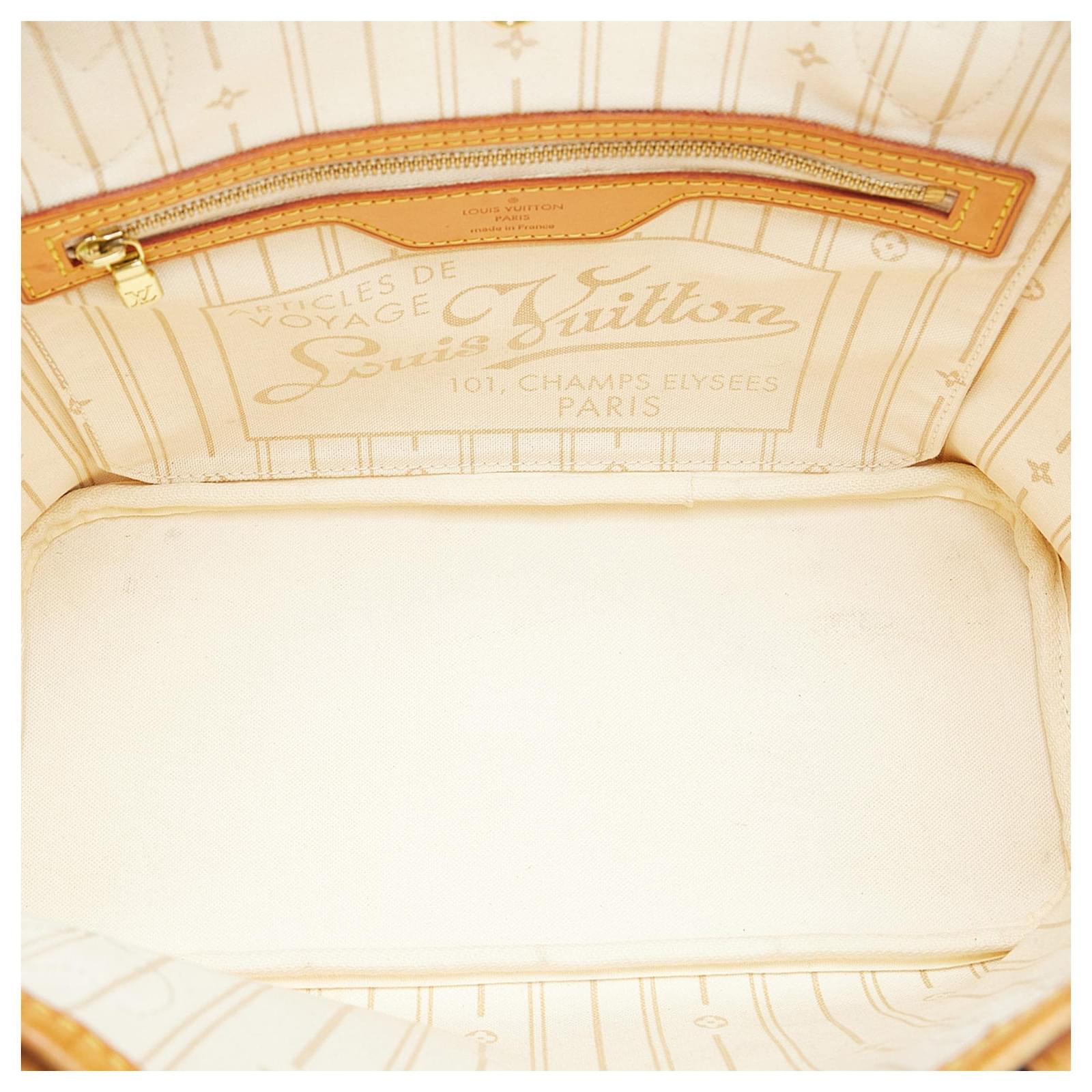 Louis Vuitton White Damier Azur Neverfull PM Cloth ref.994128 - Joli Closet