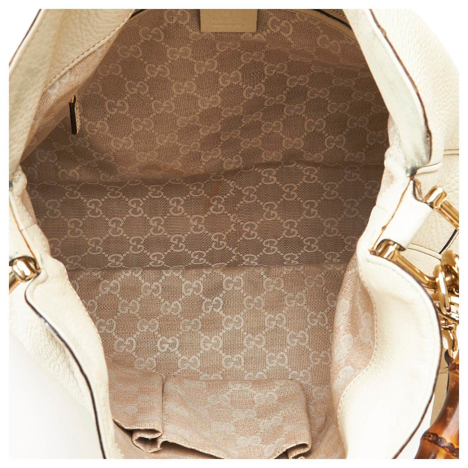 Gucci White Bamboo Diana Satchel Leather Pony-style calfskin ref.994146 ...
