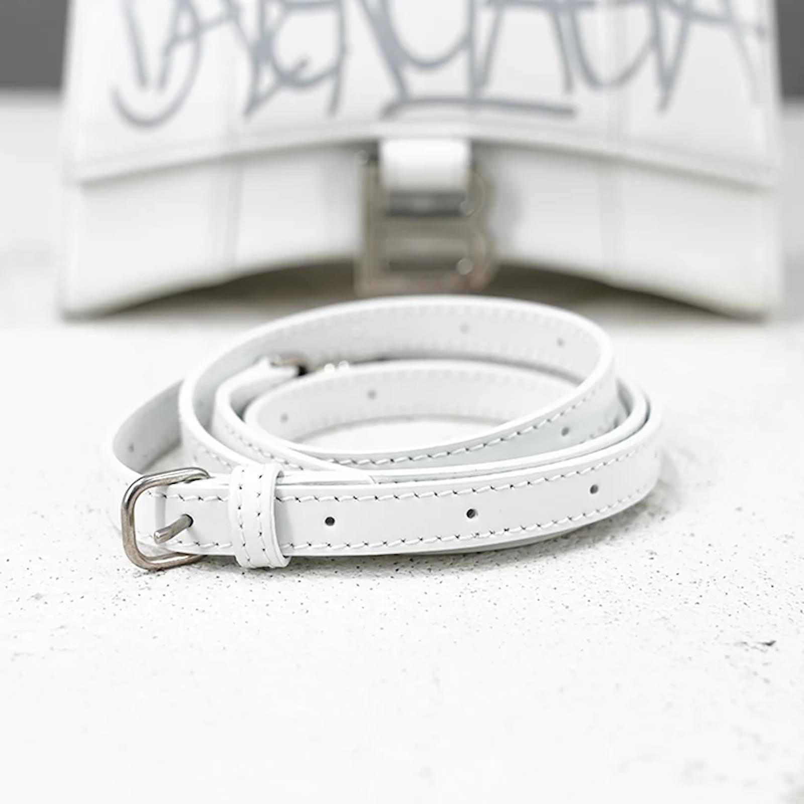 Balenciaga Leather Graffiti Hourglass XS Handbag 592833 White Pony-style  calfskin ref.994378 - Joli Closet