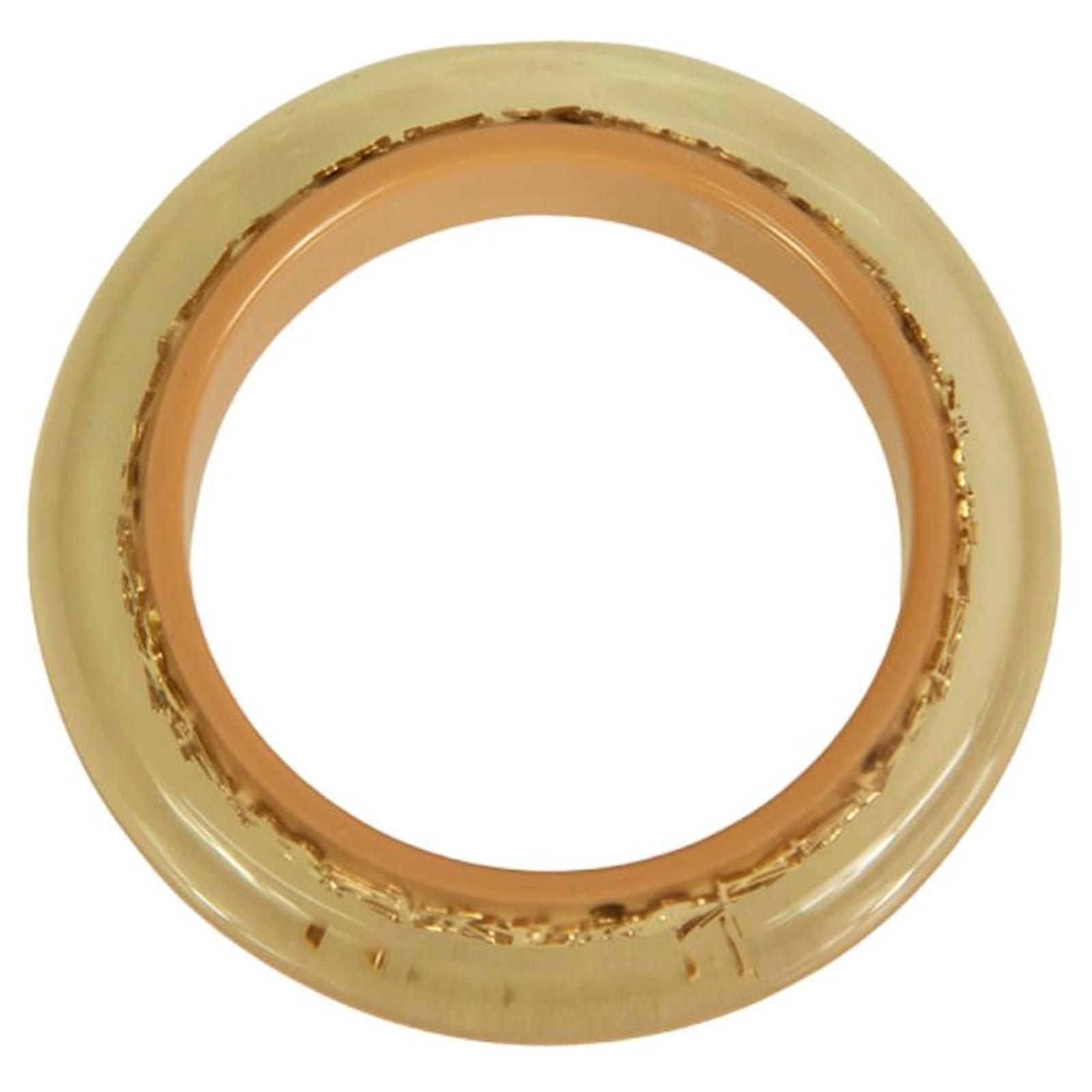 Louis Vuitton beige with gold Inclusion resin sequins bangle