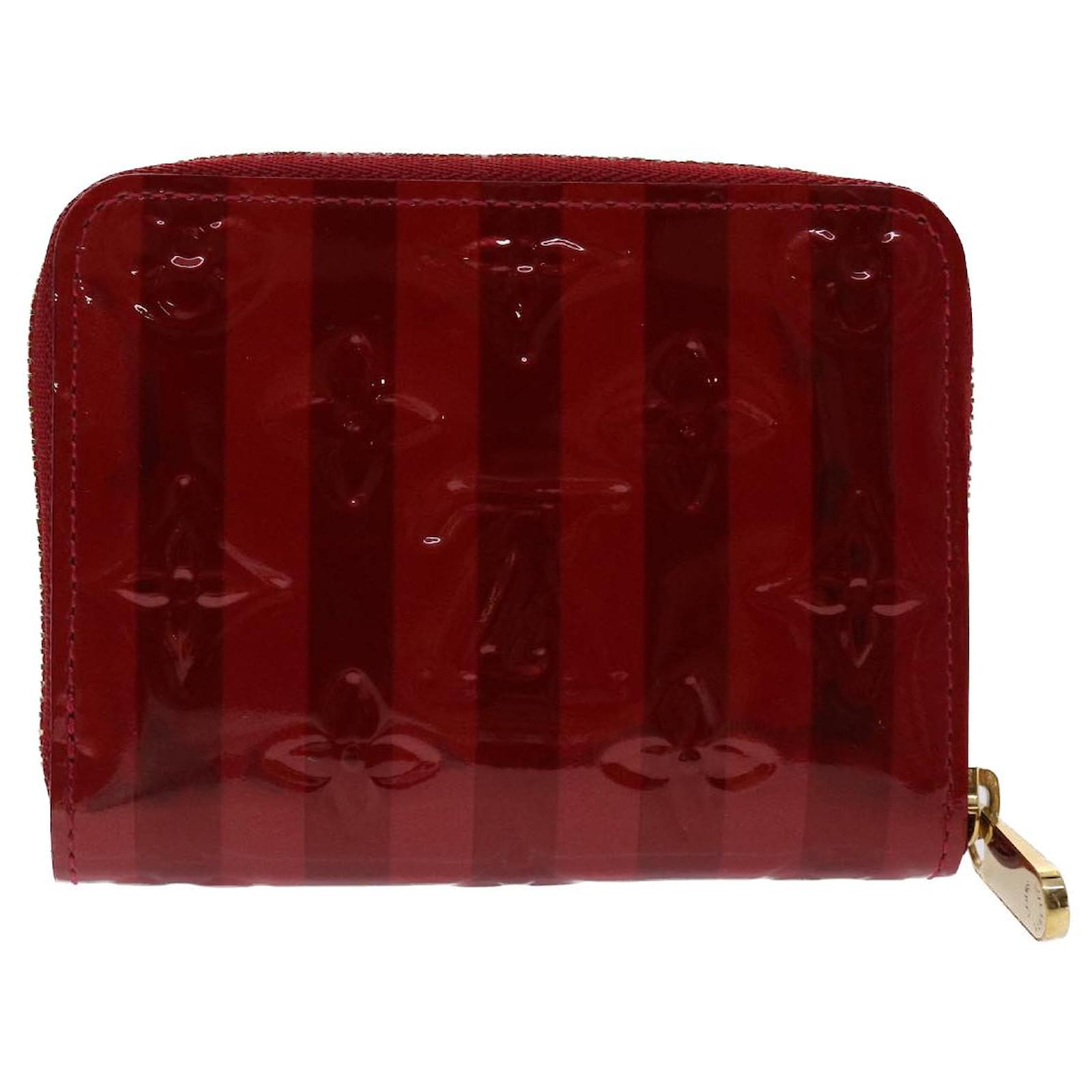 Louis Vuitton, Bags, Louis Vuitton Pink Striped Vernis Patent Leather Zippy  Wallet