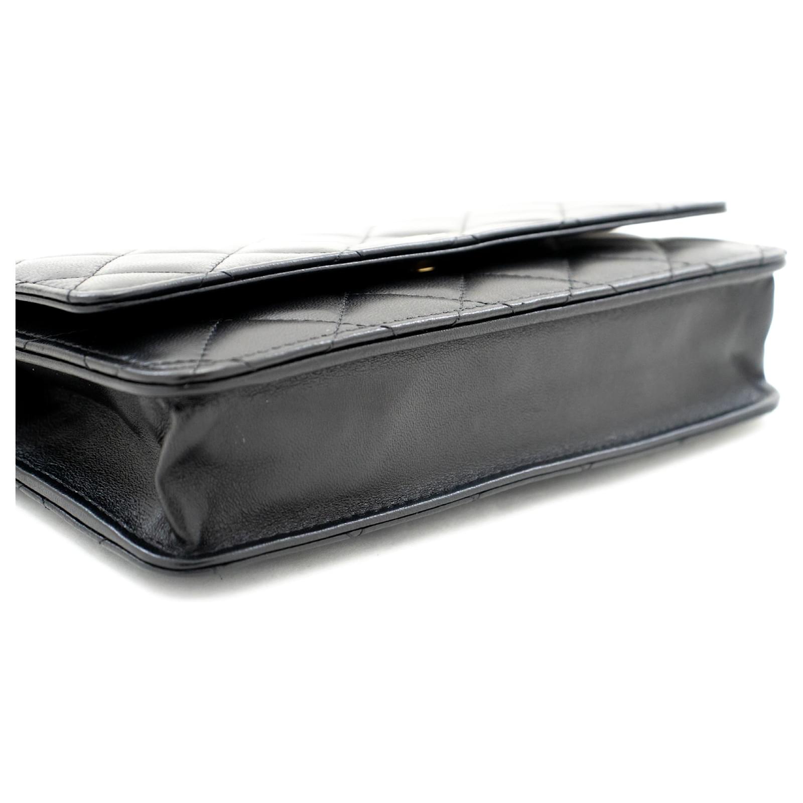 CHANEL Black Classic Wallet On Chain WOC Shoulder Bag Lambskin Leather  ref.997026 - Joli Closet