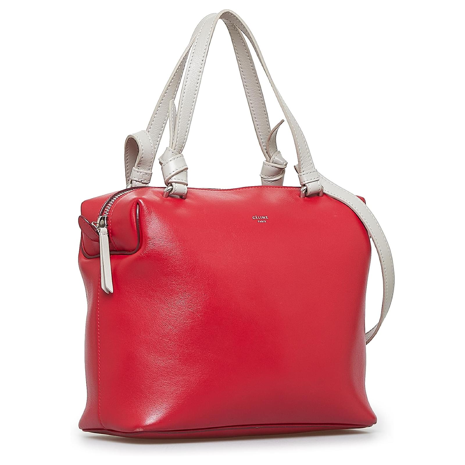 Céline Celine Red Small Soft Cube Bag Leather Pony-style calfskin