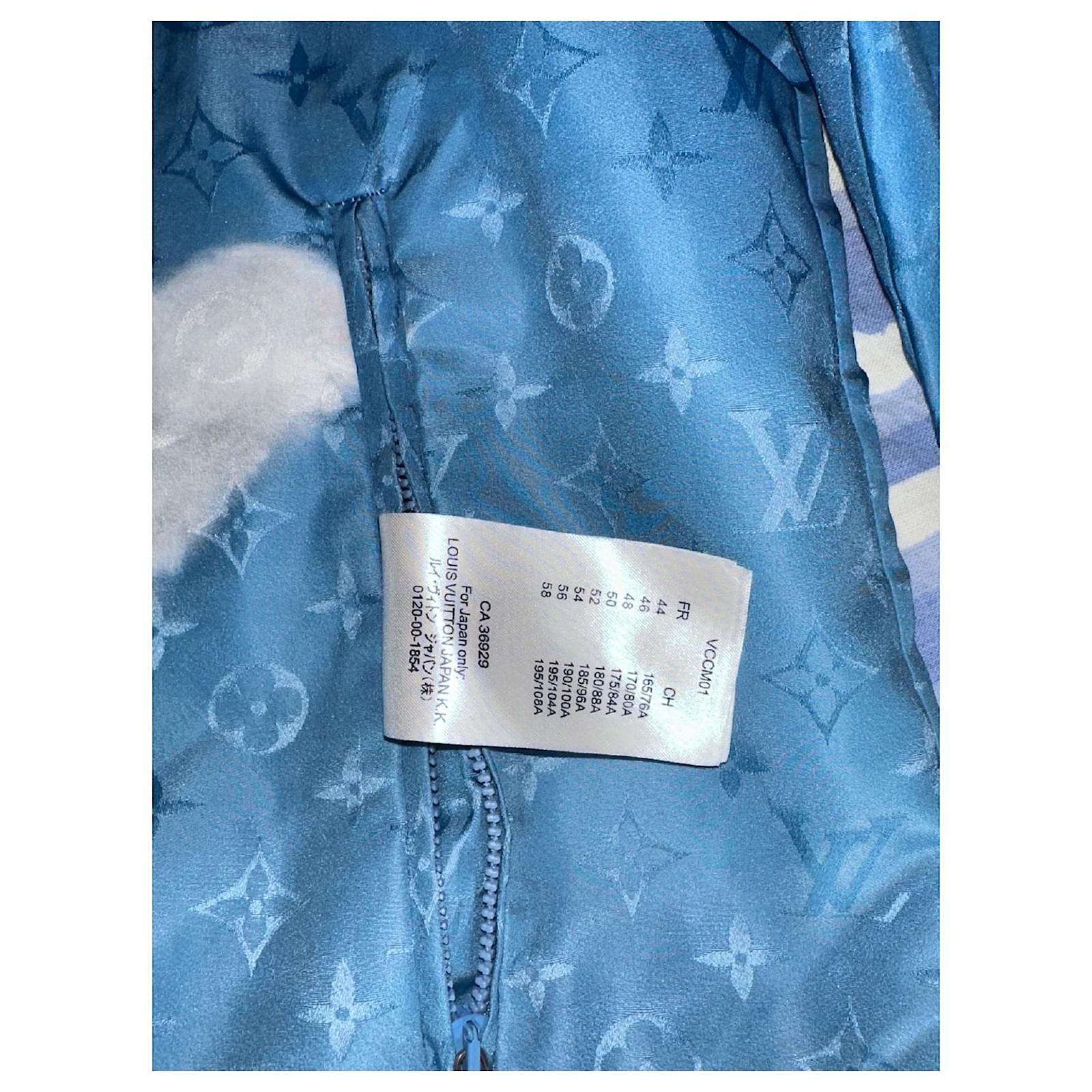 Louis Vuitton Virgil Abloh Blue And White Monogram Clouds Coated
