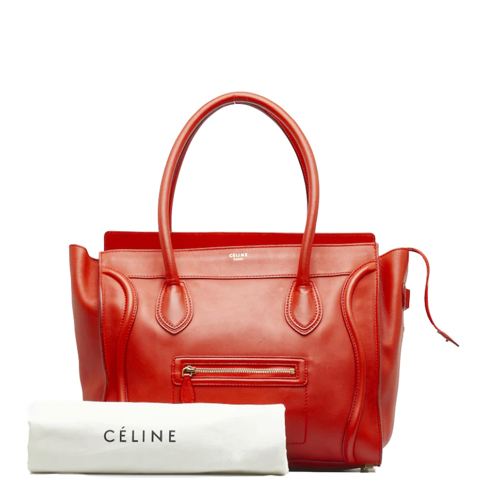 C line Mini Leather Luggage Tote Bag Red Pony style calfskin ref