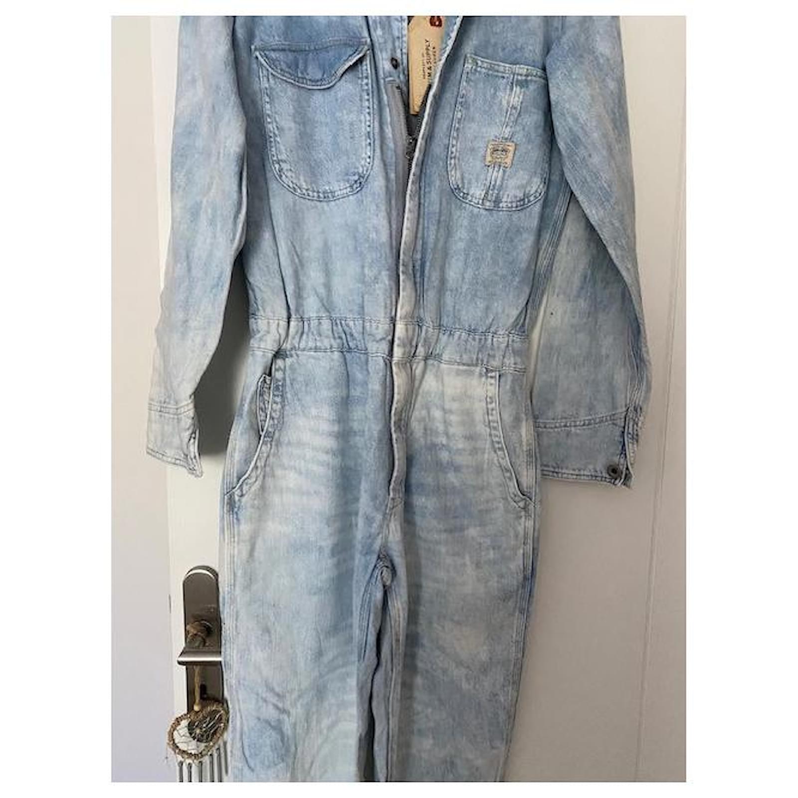 Ralph Lauren Jumpsuits Blue Cotton Linen Joli Closet