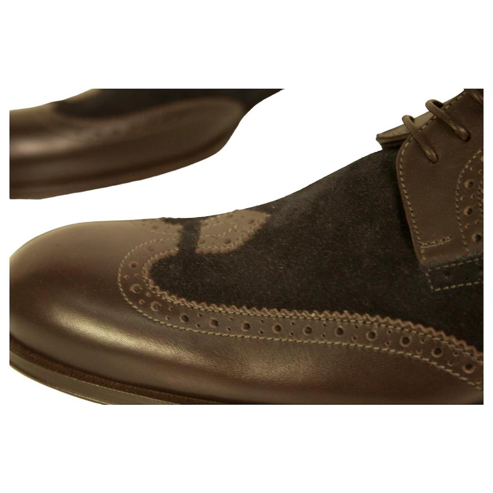 Louis Vuitton Zapatos Oxford con cordones de ante azul y cuero marrón para  hombre 8 Castaño ref.1066096 - Joli Closet