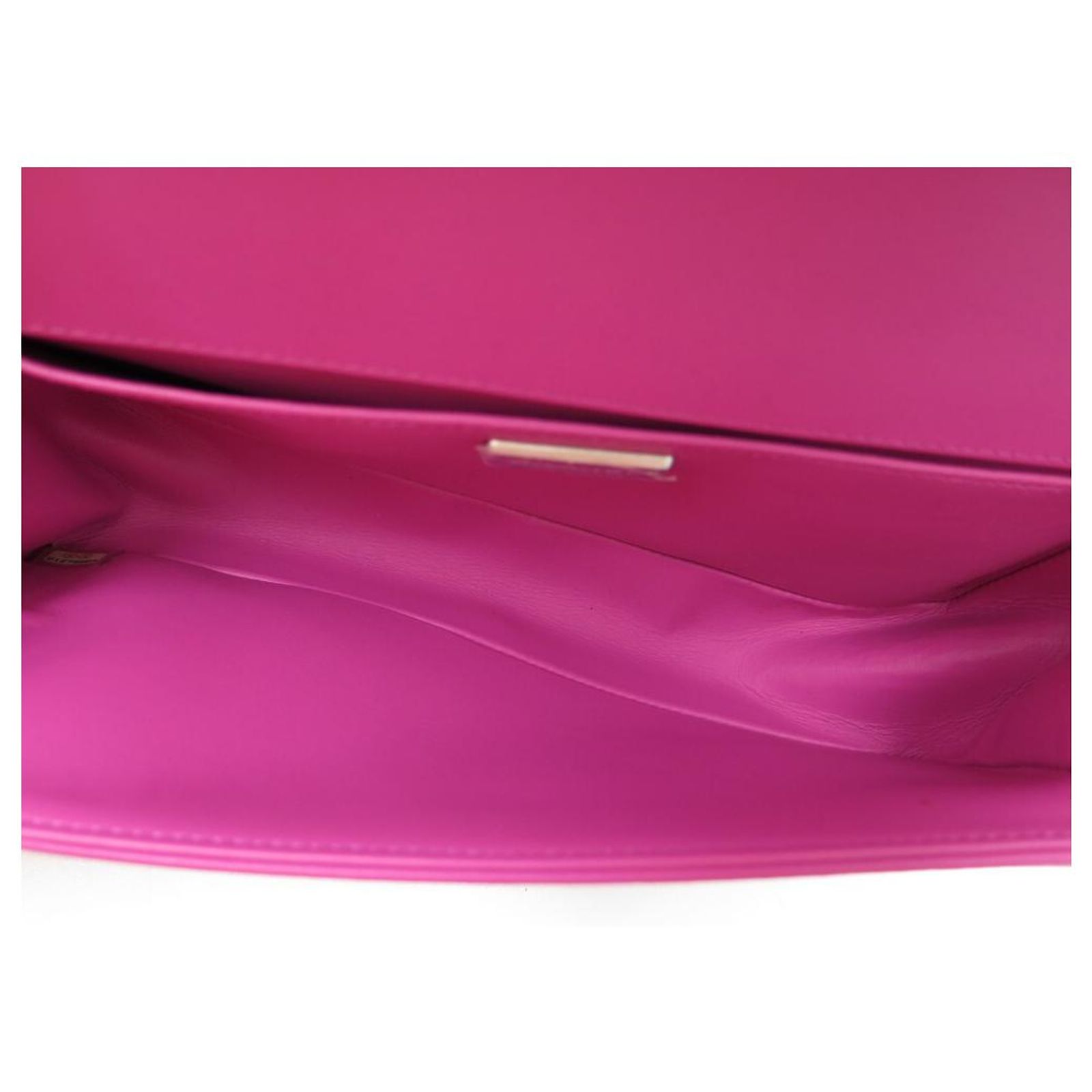 NEW CHANEL BOY CLASSIC HANDBAG FUSHIA PYTHON LEATHER CROSSBODY HAND BAG ...