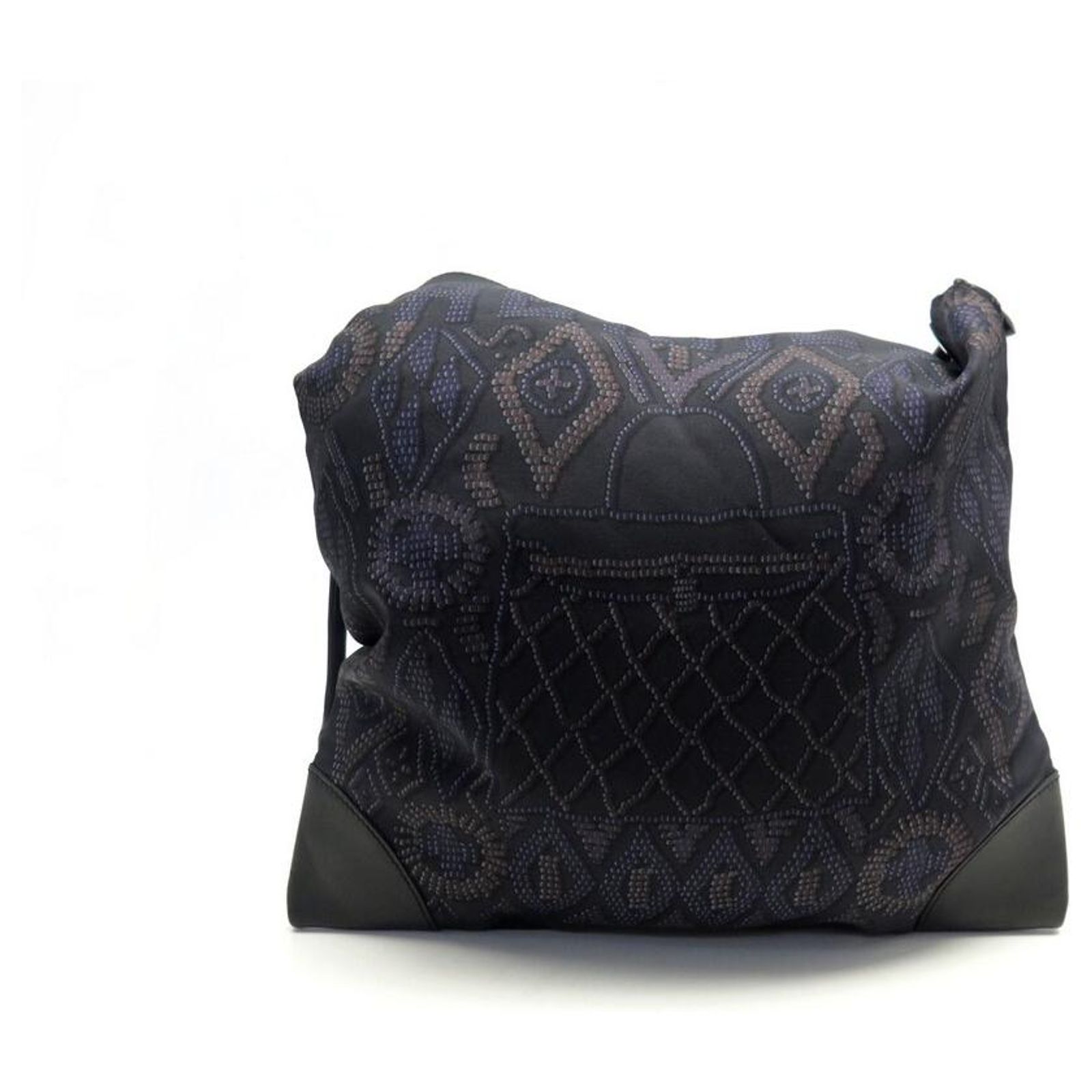 Petit Sac à Main Noir En Perles De Soie - Fabriqué En Inde - Occasion