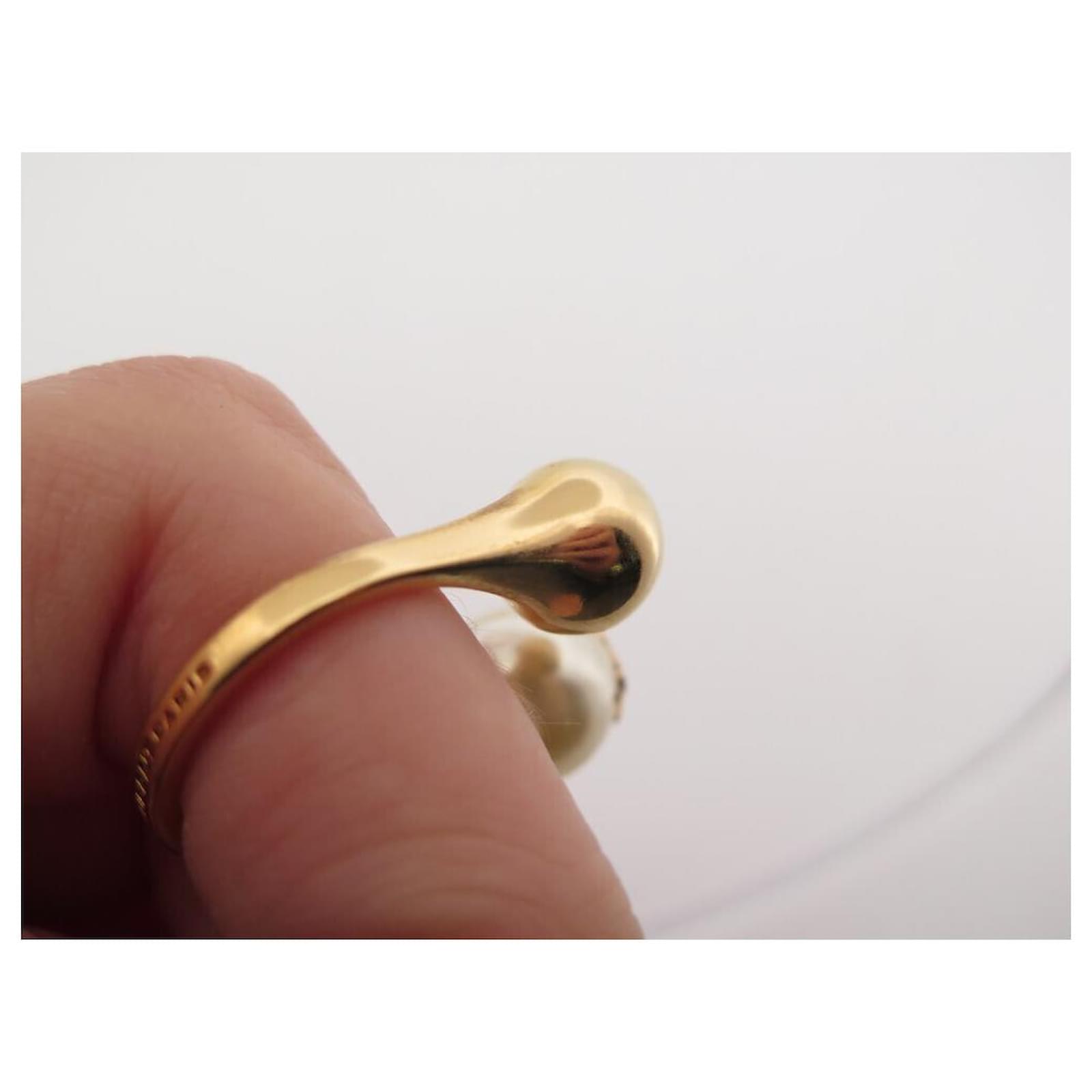 【SAINT LAURENT】最新作★PEARL AND BALL リング NEW SAINT LAURENT PEARL AND BALL CASSANDRE T RING7 54 BRASS