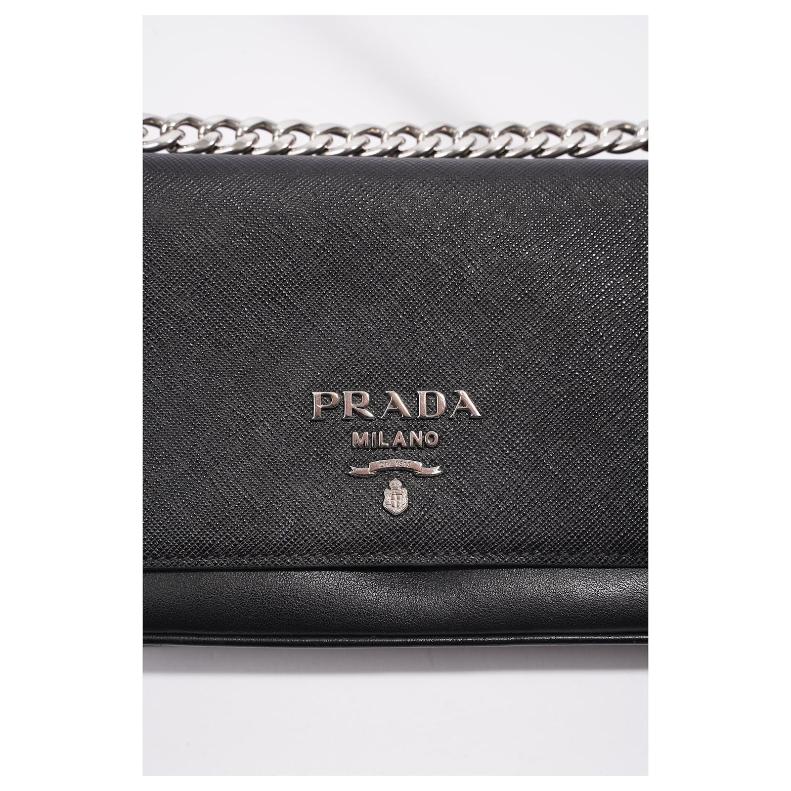 Prada Women's Gray Saffiano Crossbody Soft Calf 1bd144