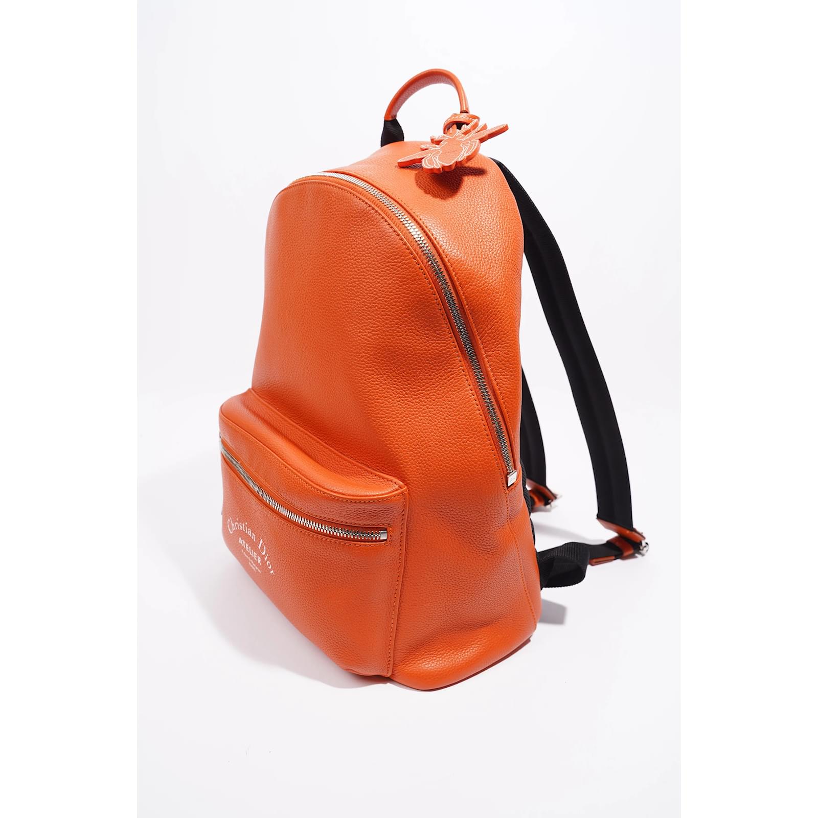 Christian Dior Atelier Backpack Orange Leather ref.1008116