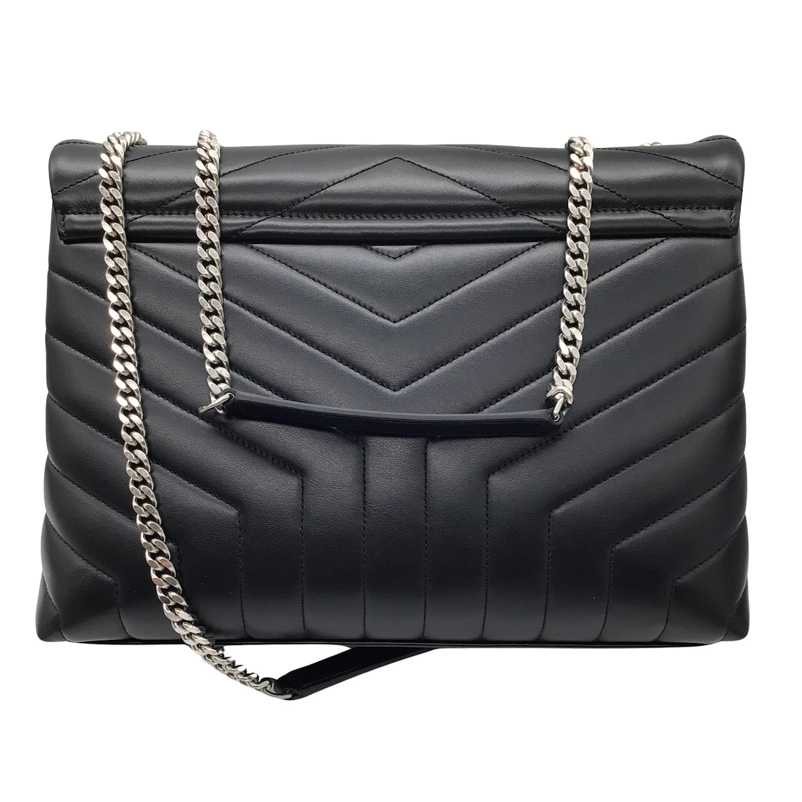Saint Laurent - LouLou Black Monogram Leather Chain Shoulder Bag
