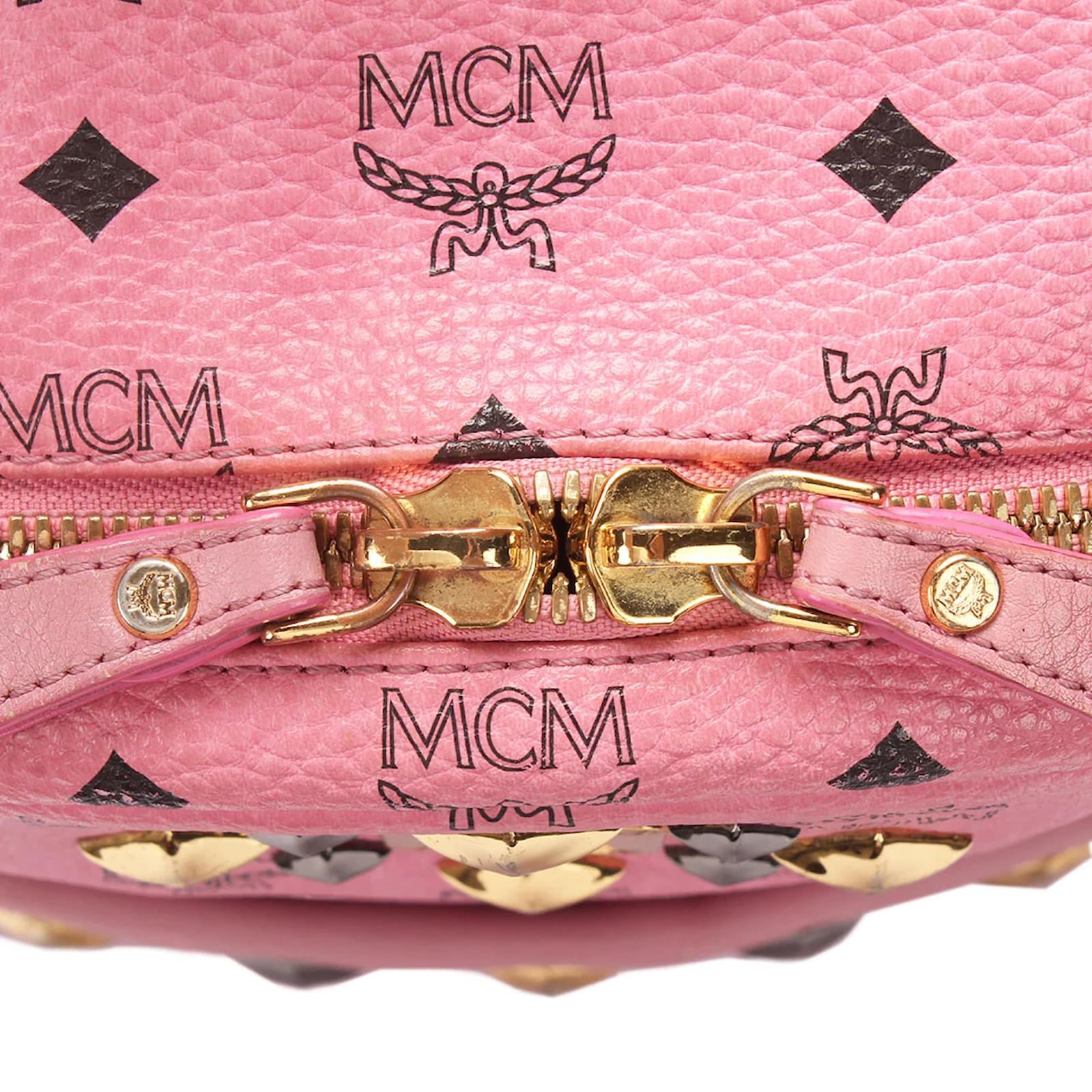 Mcm pink best sale studded backpack