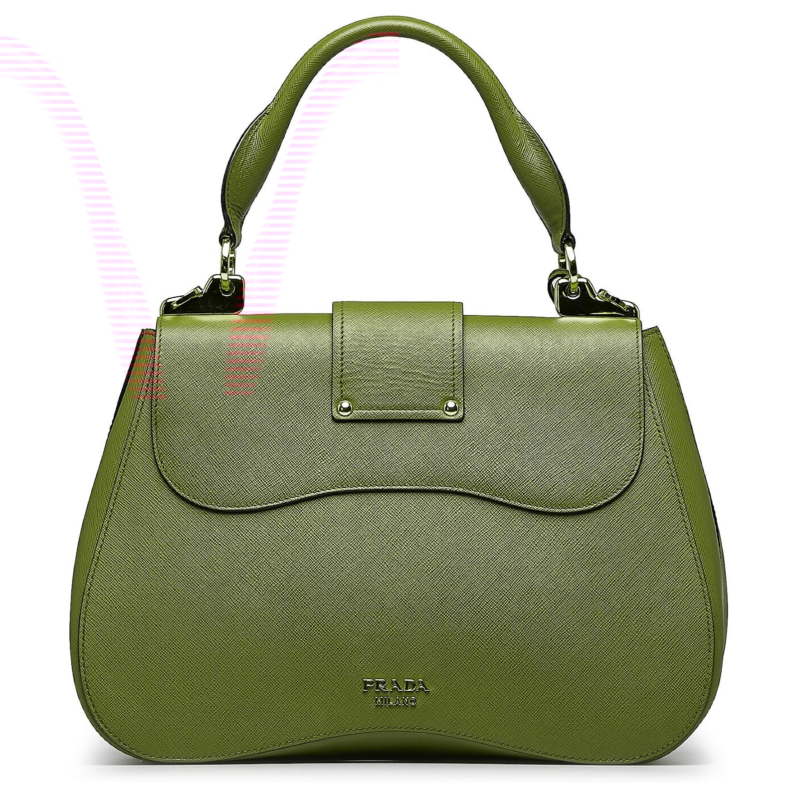 Prada Marron Large Saffiano Lux Sidonie Cuir Veau façon poulain