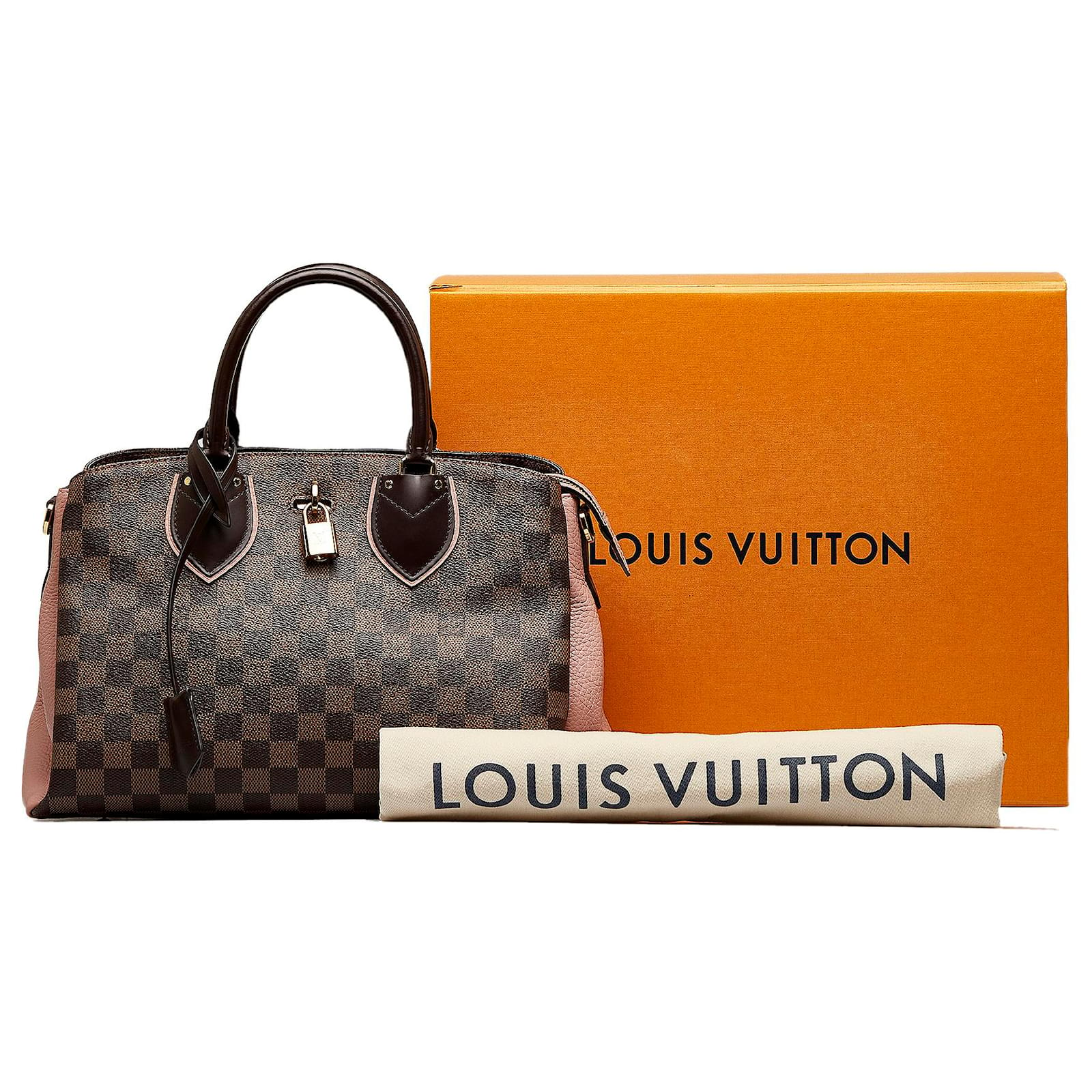 Louis+Vuitton+Normandy+Shoulder+Bag+Brown+Pink+Damier+Ebene+Canvas