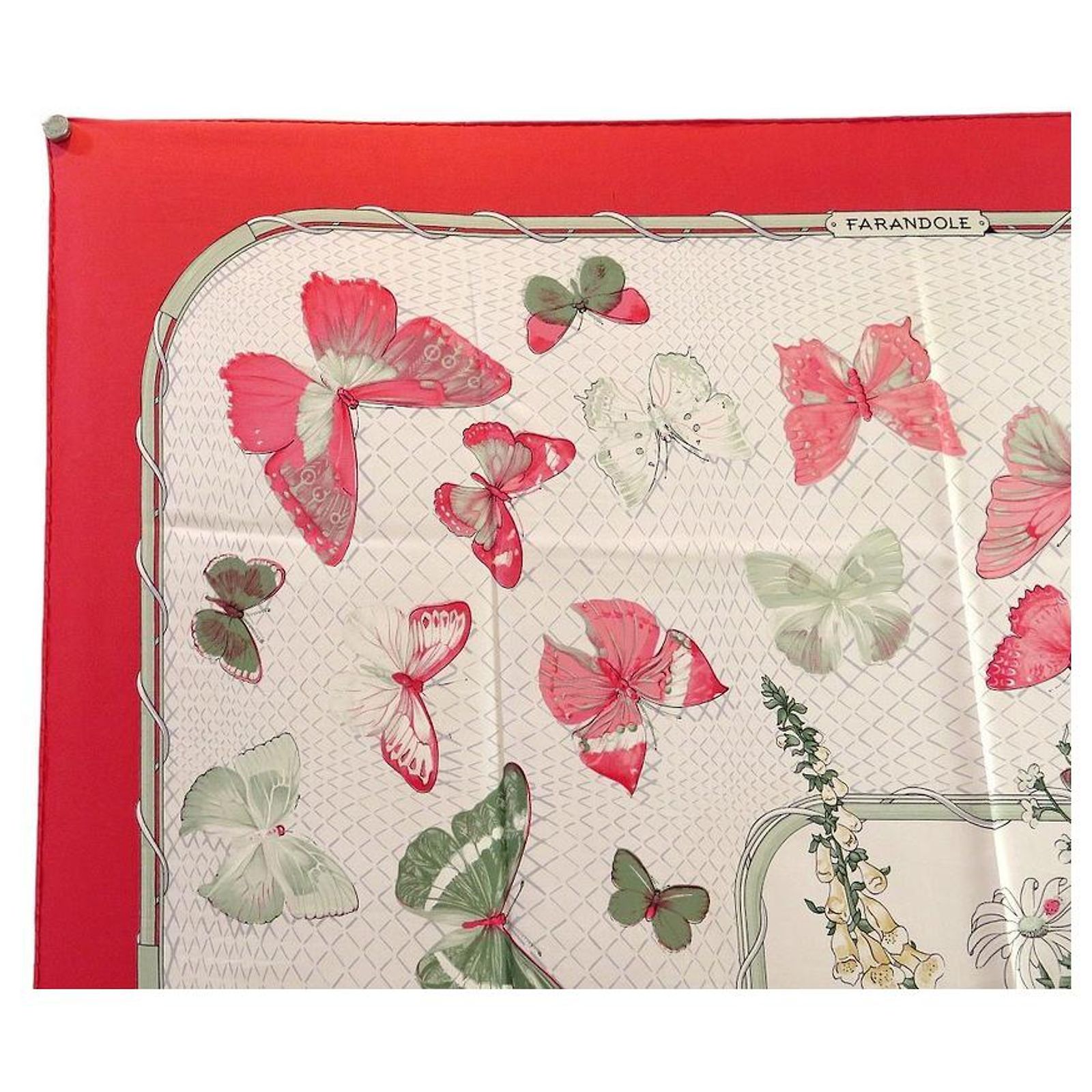 Foulard Hermès Farandole En Soie 90x90cm - Très Bon état, Occasion - Accessoire De Luxe Vintage