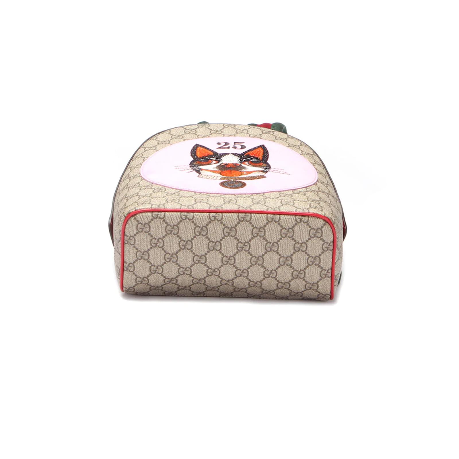 GUCCI Bosco GG Supreme Canvas Backpack Bag Beige 495621