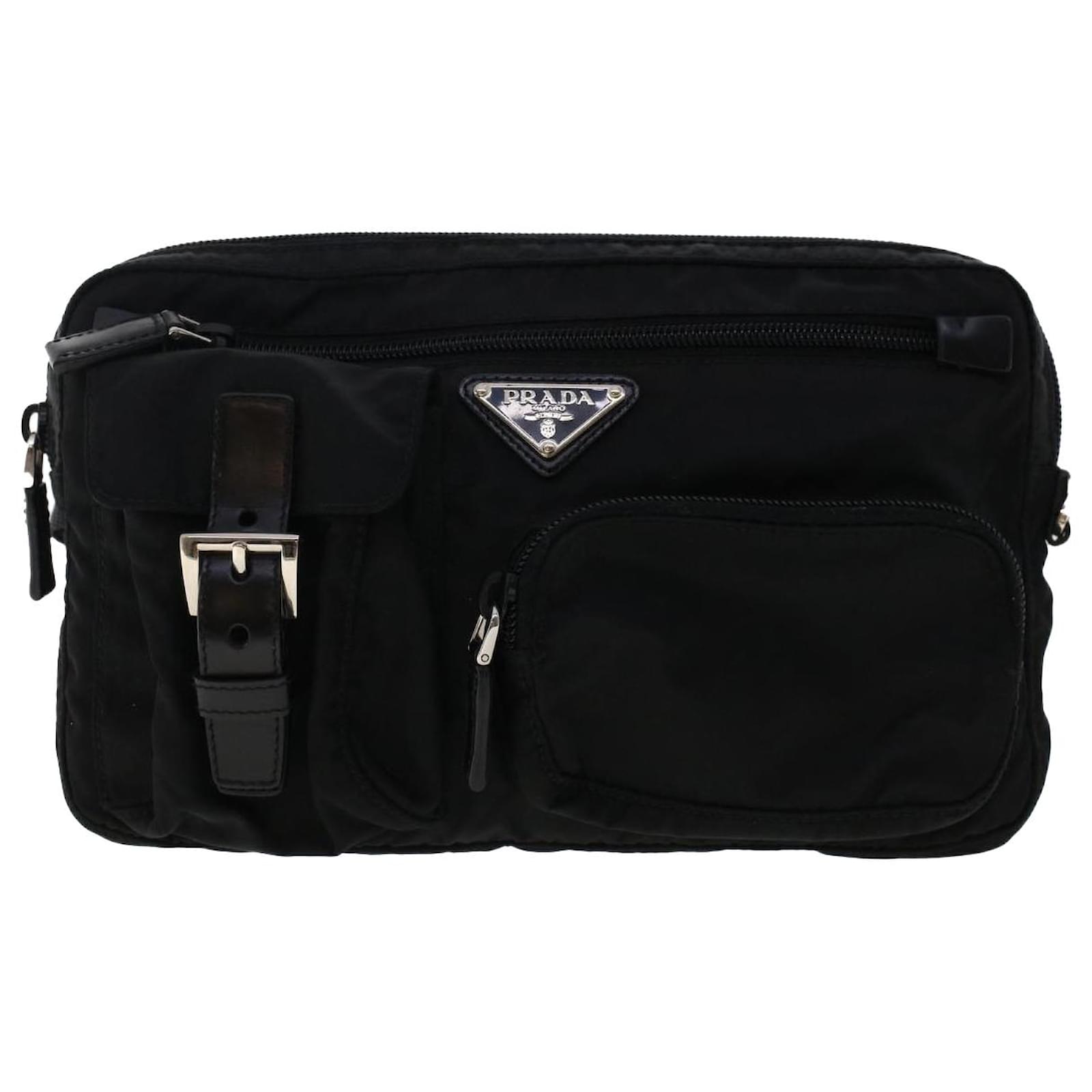 Prada black nylon online belt bag