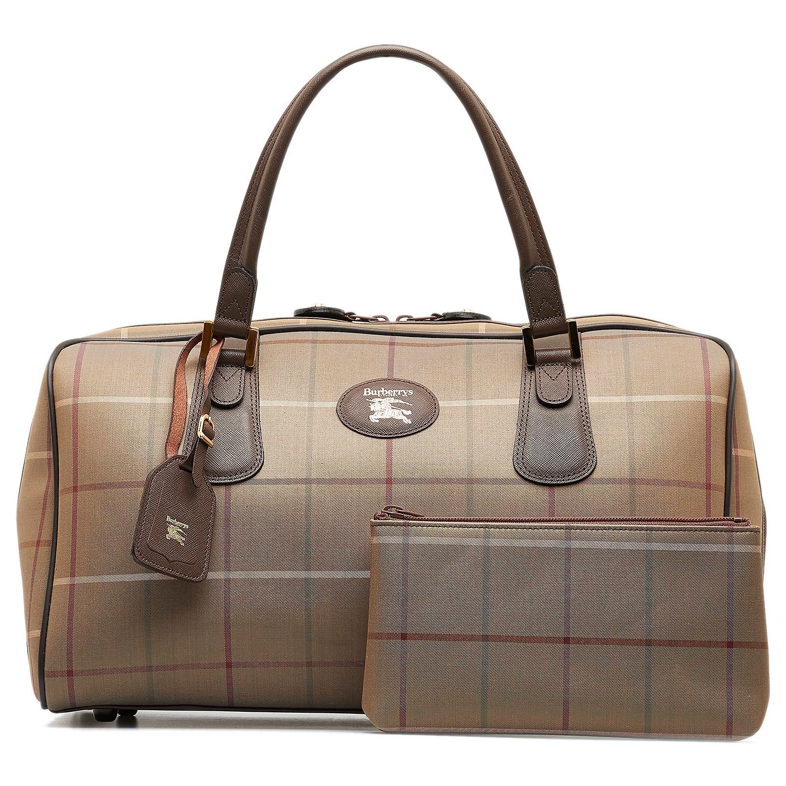 Burberrys Vintage CheckBoston Travel Bag Vintage Burberry Boston
