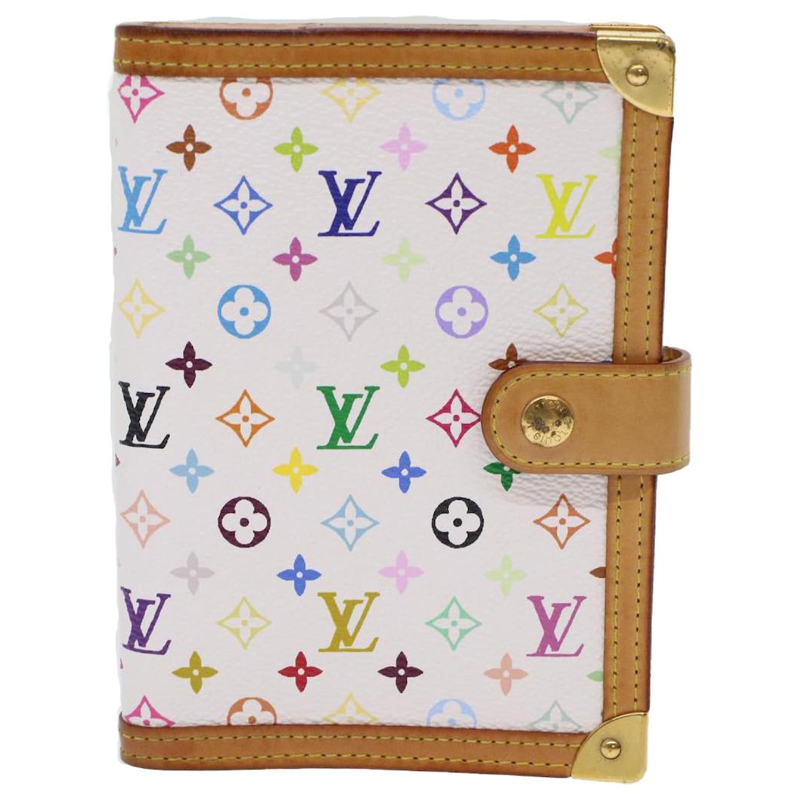 LOUIS VUITTON Multicolor Agenda PM Day Planner Cover White R21074