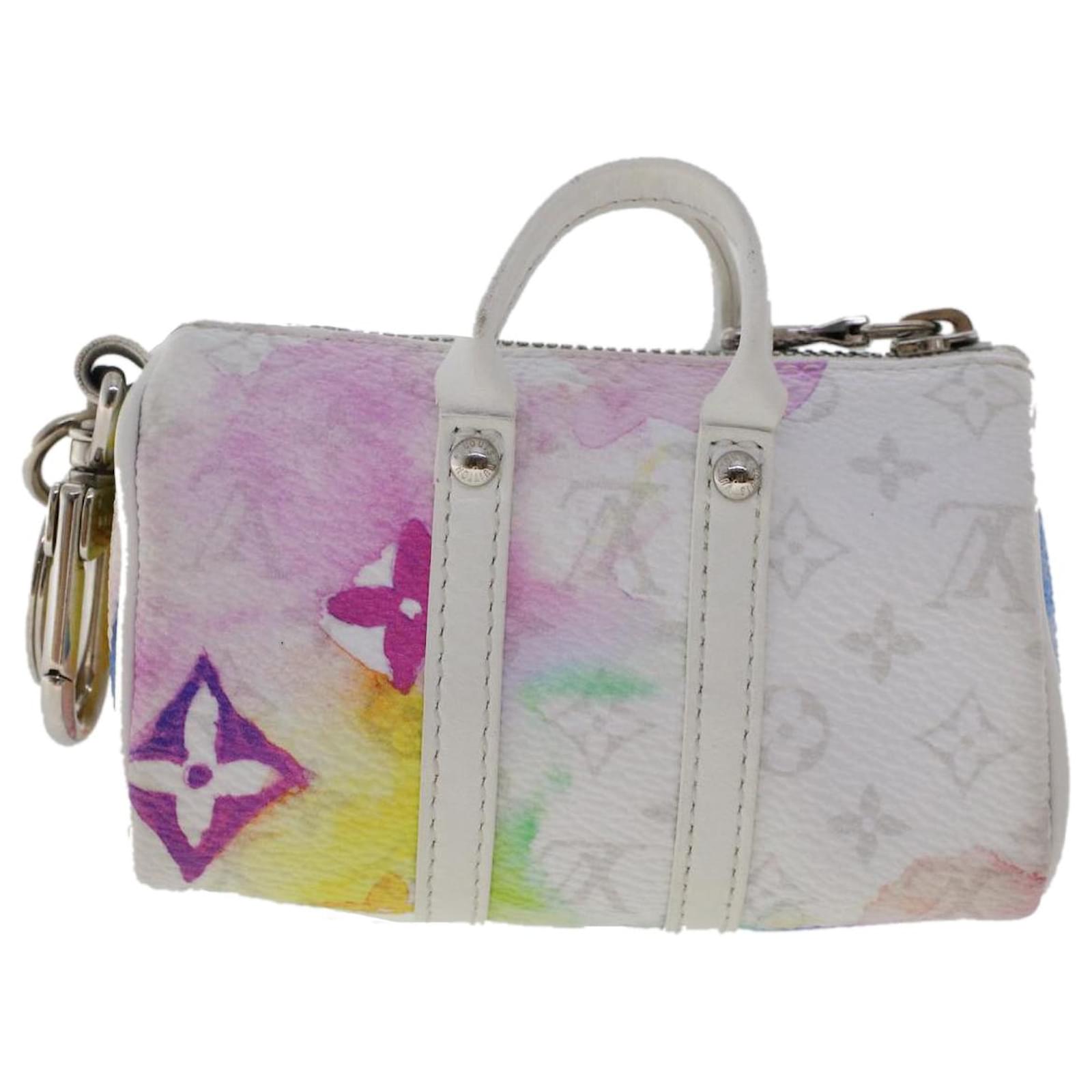 LOUIS VUITTON Monogram Watercolor Porte Cles Mini Keepall MP2975 LV Auth  49217A