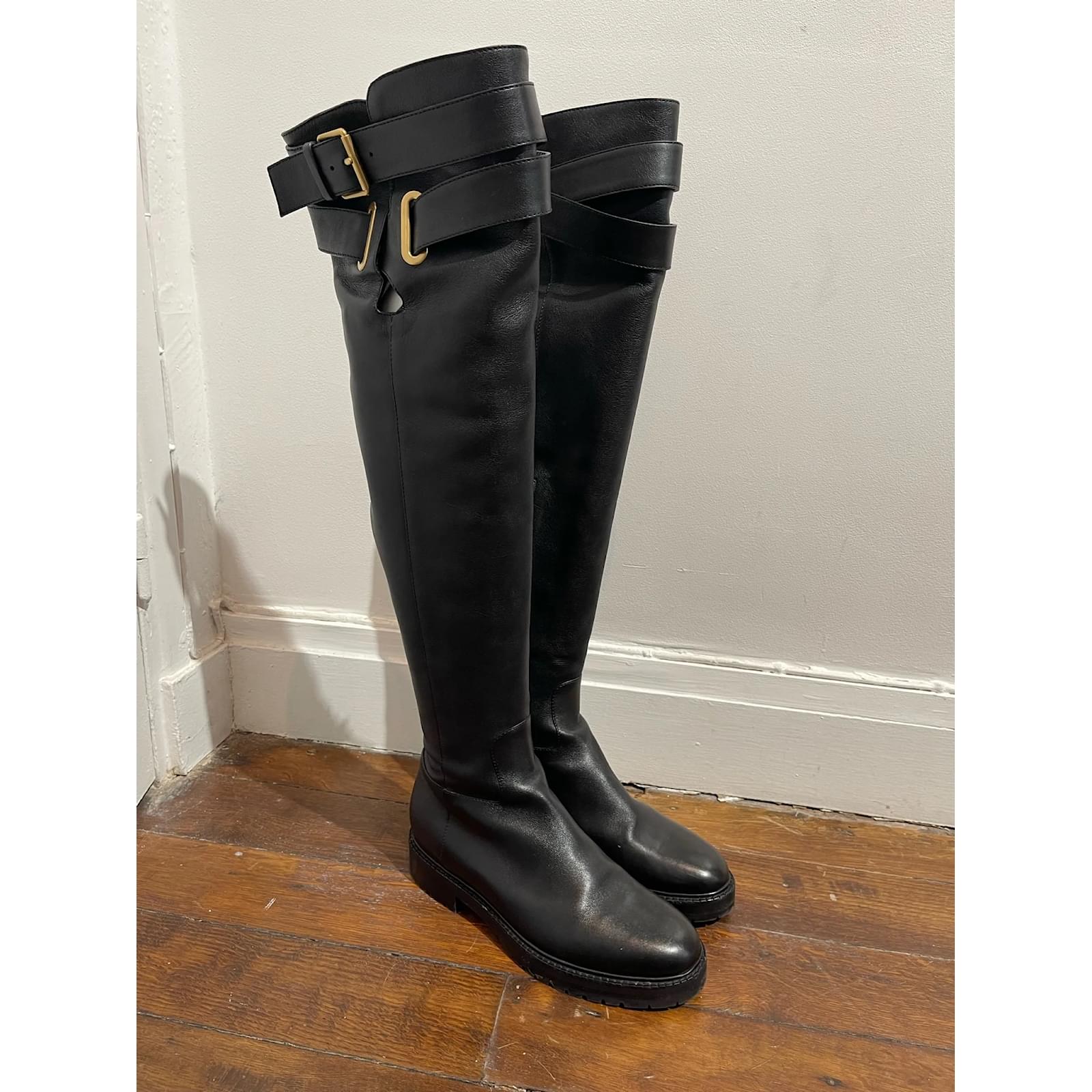 VALENTINO GARAVANI Boots T.EU 37.5 leather Black ref.1013576